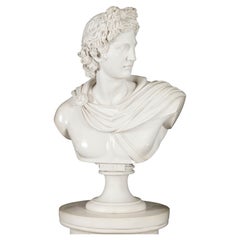 Vintage Marble Bust of Greek God Apollo 20th C