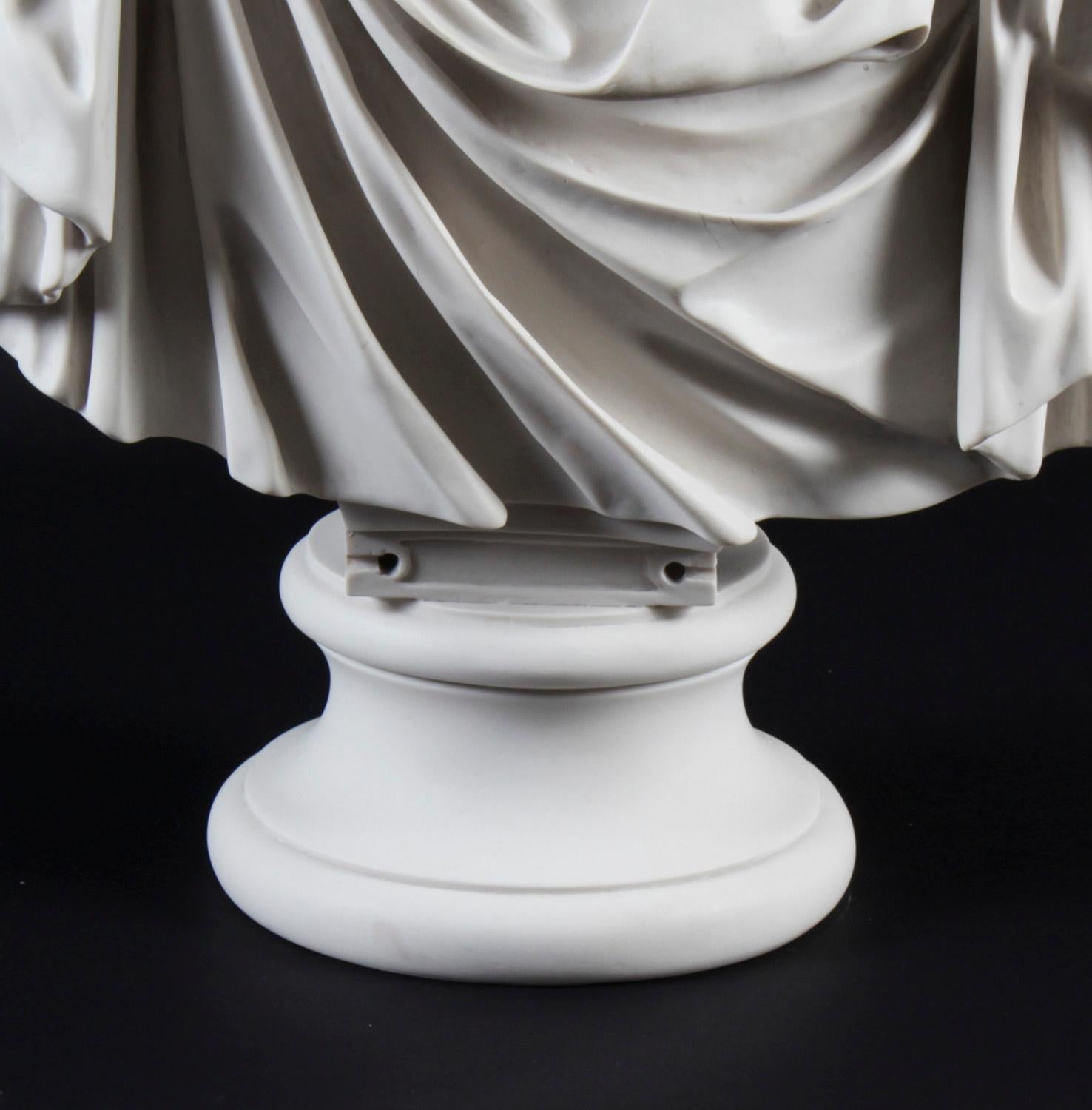 Vintage Marble Bust Roman Goddess Diana, Late 20th Century 8