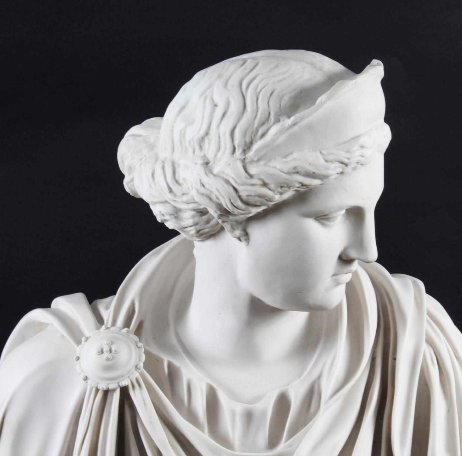 Vintage Marble Bust Roman Goddess Diana, Late 20th Century 4
