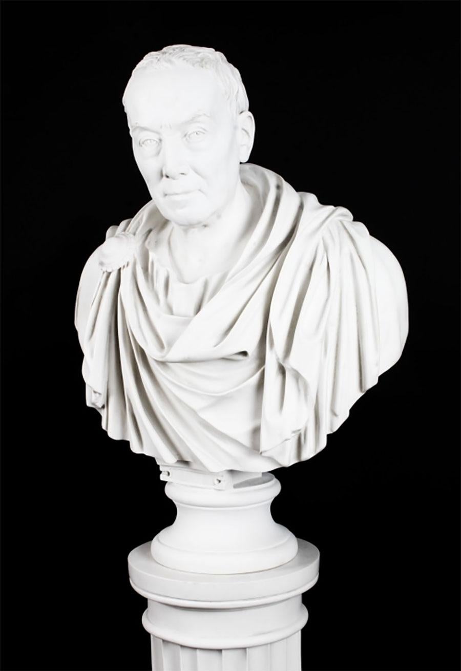 Vintage Marble Bust Roman Statesman Julius Caesar 20th C For Sale 3