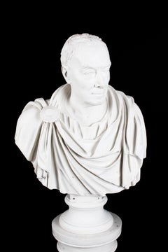 Vintage Marble Bust Roman Statesman Julius Caesar 20th Century