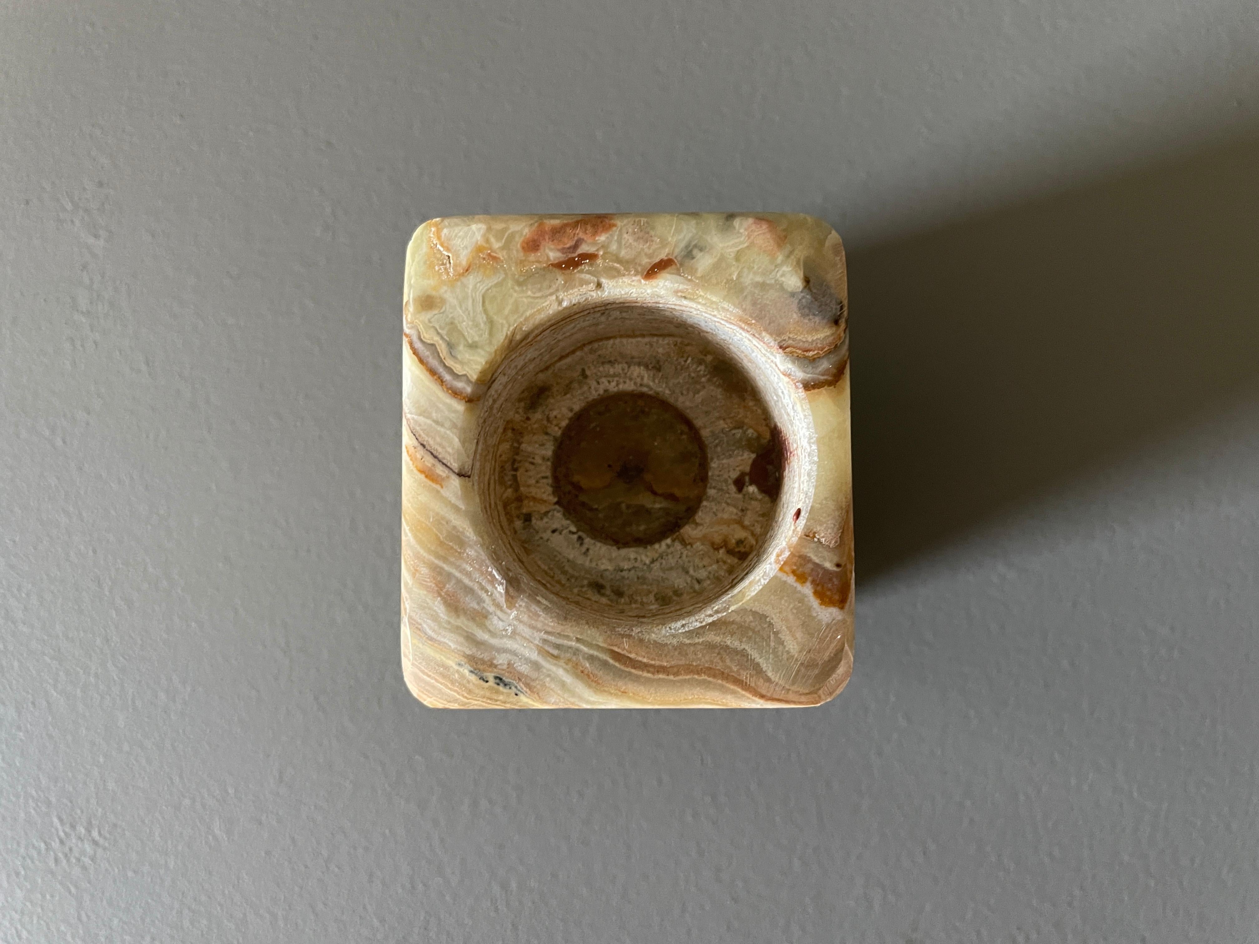 Vintage Marble Candle Holder circa 1980s 2