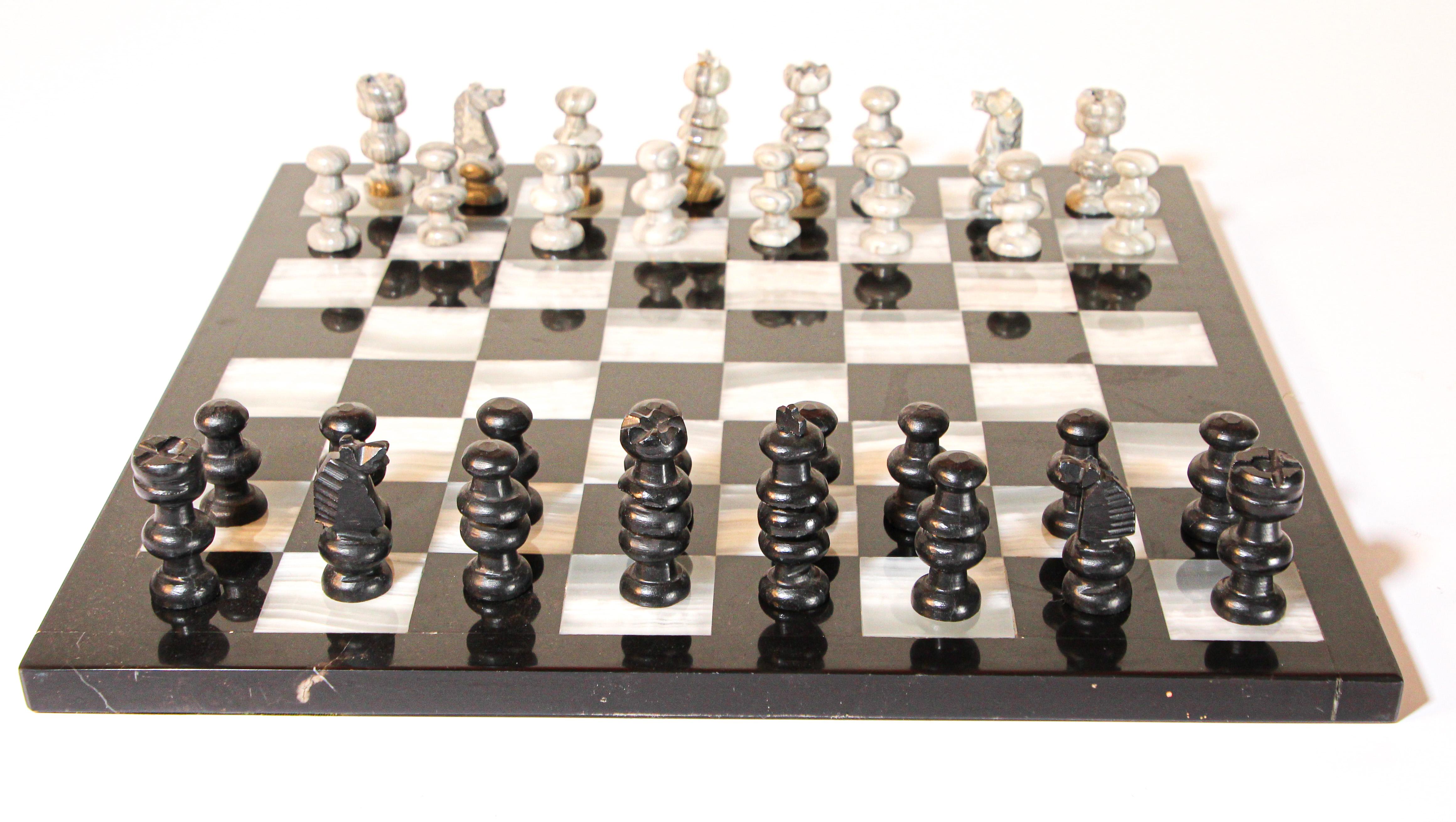 vintage onyx chess set