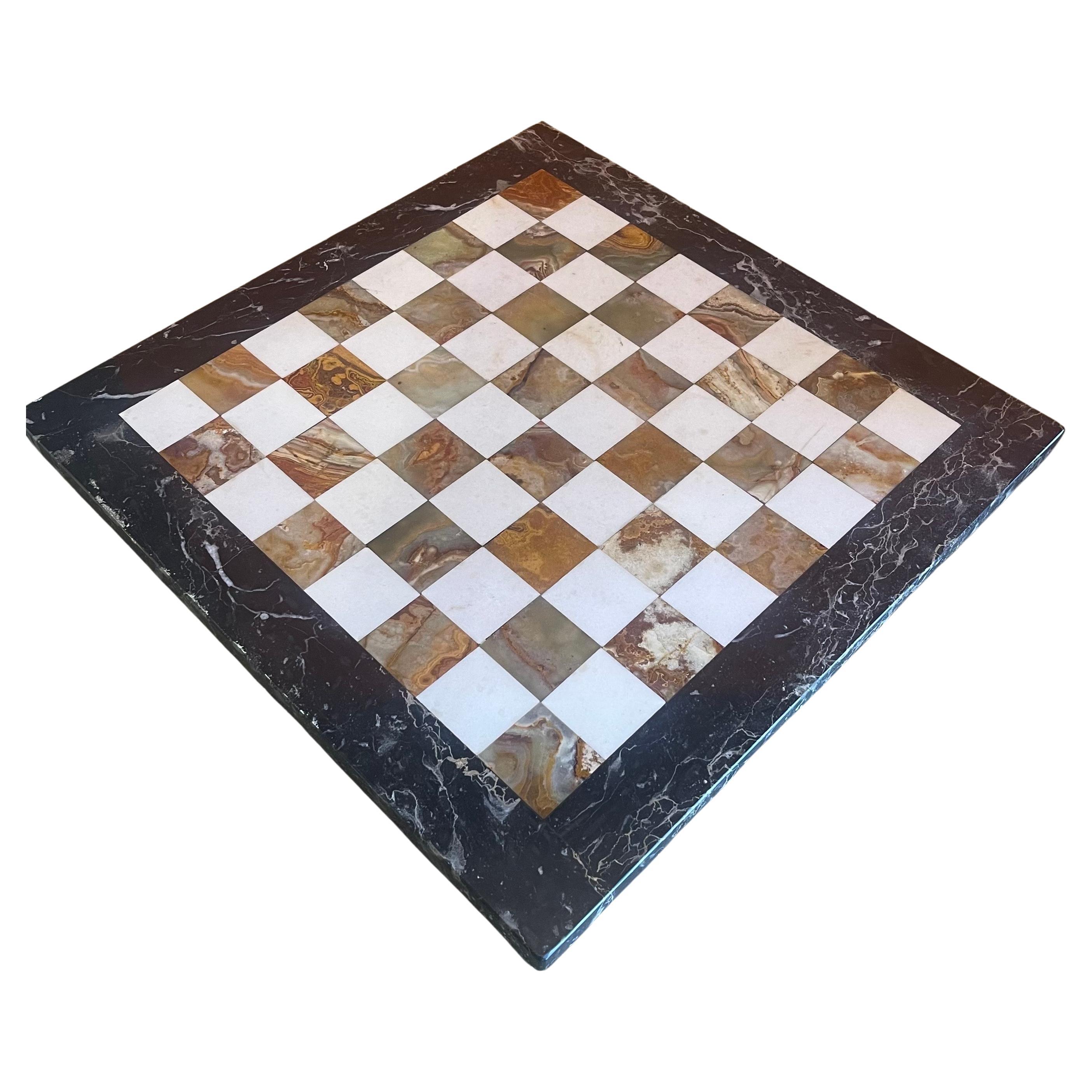 Beautiful vintage marble chessboard, circa 1970s. The board is 2