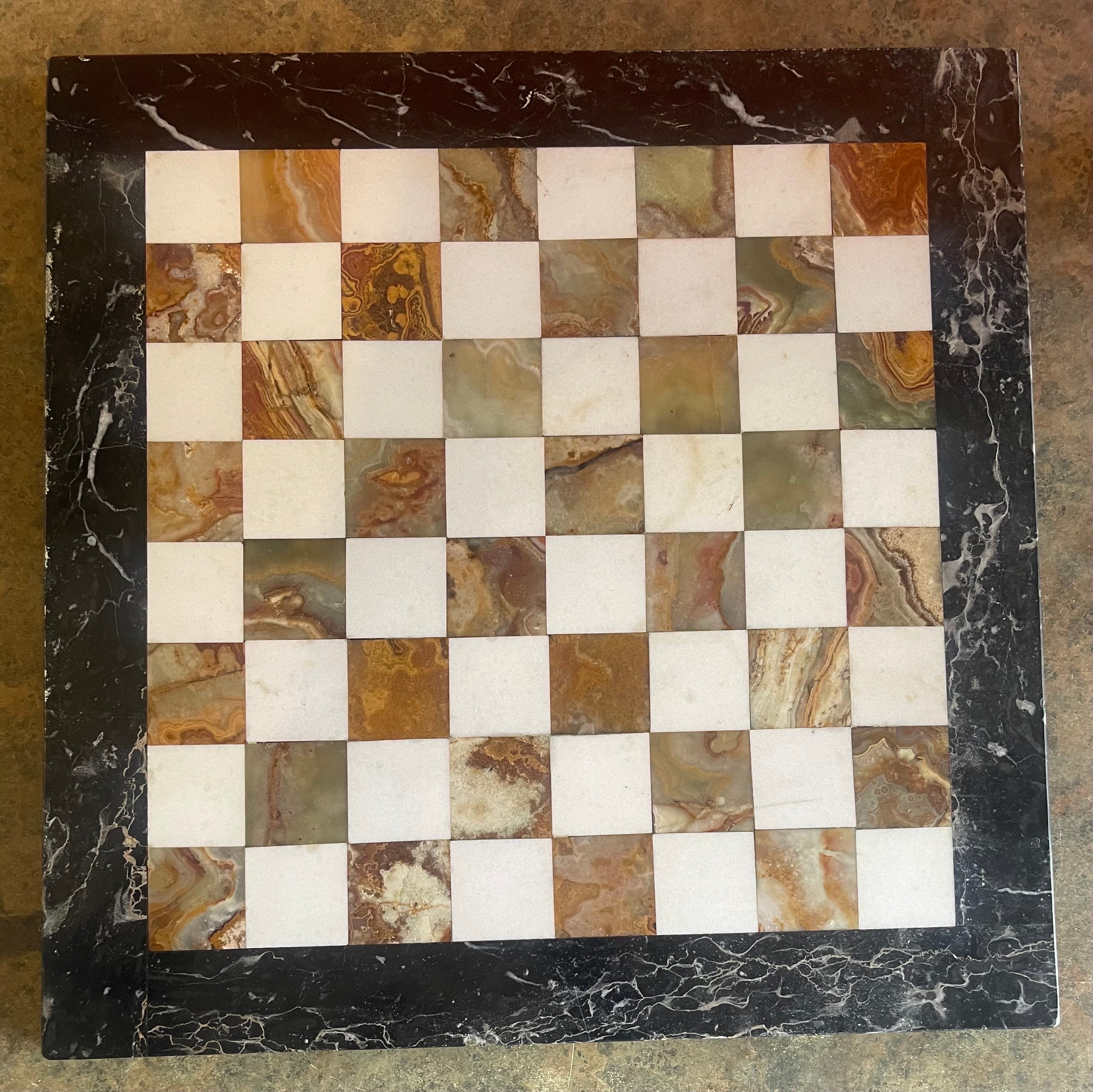 Mid-Century Modern Vintage Marble Chessboard For Sale