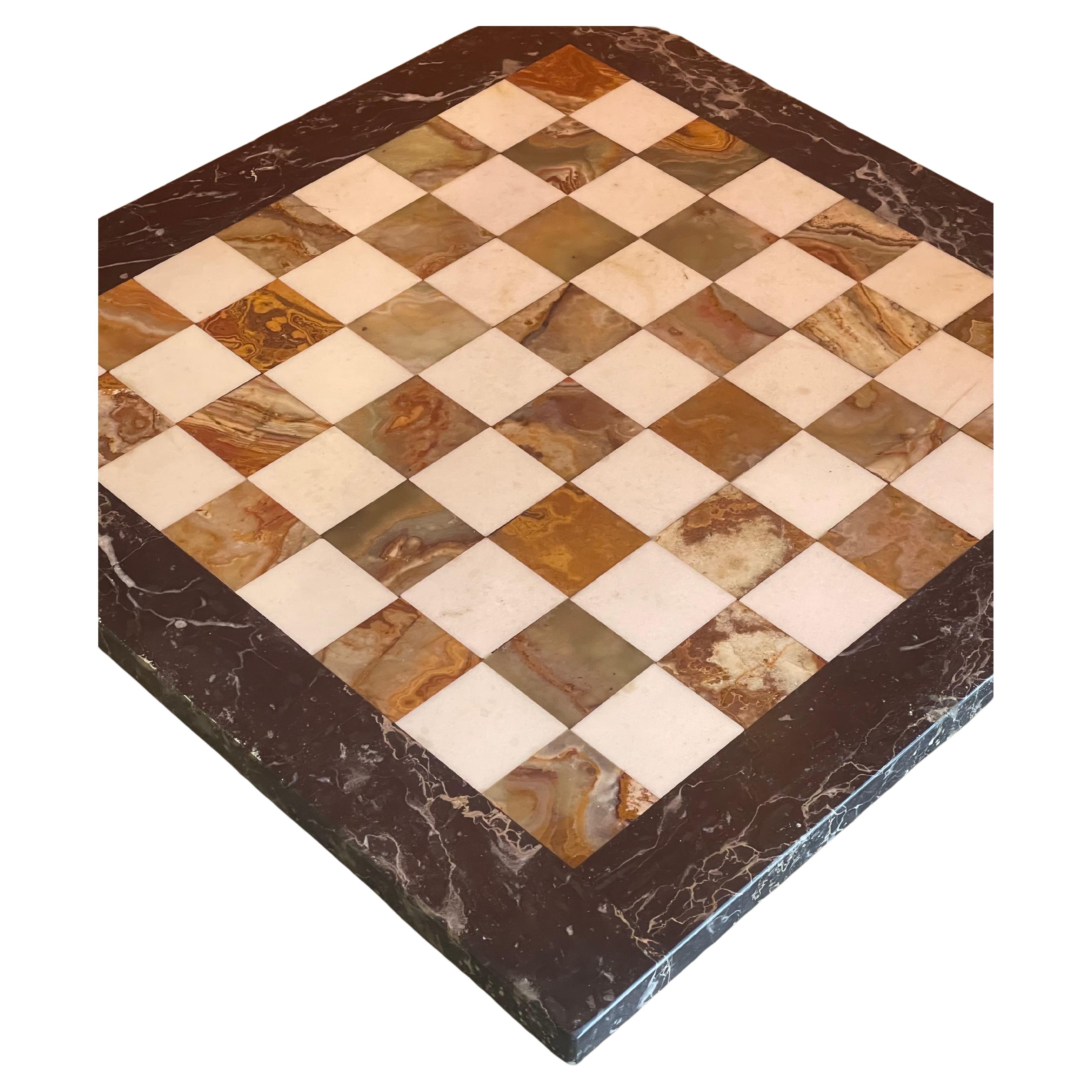 American Vintage Marble Chessboard For Sale