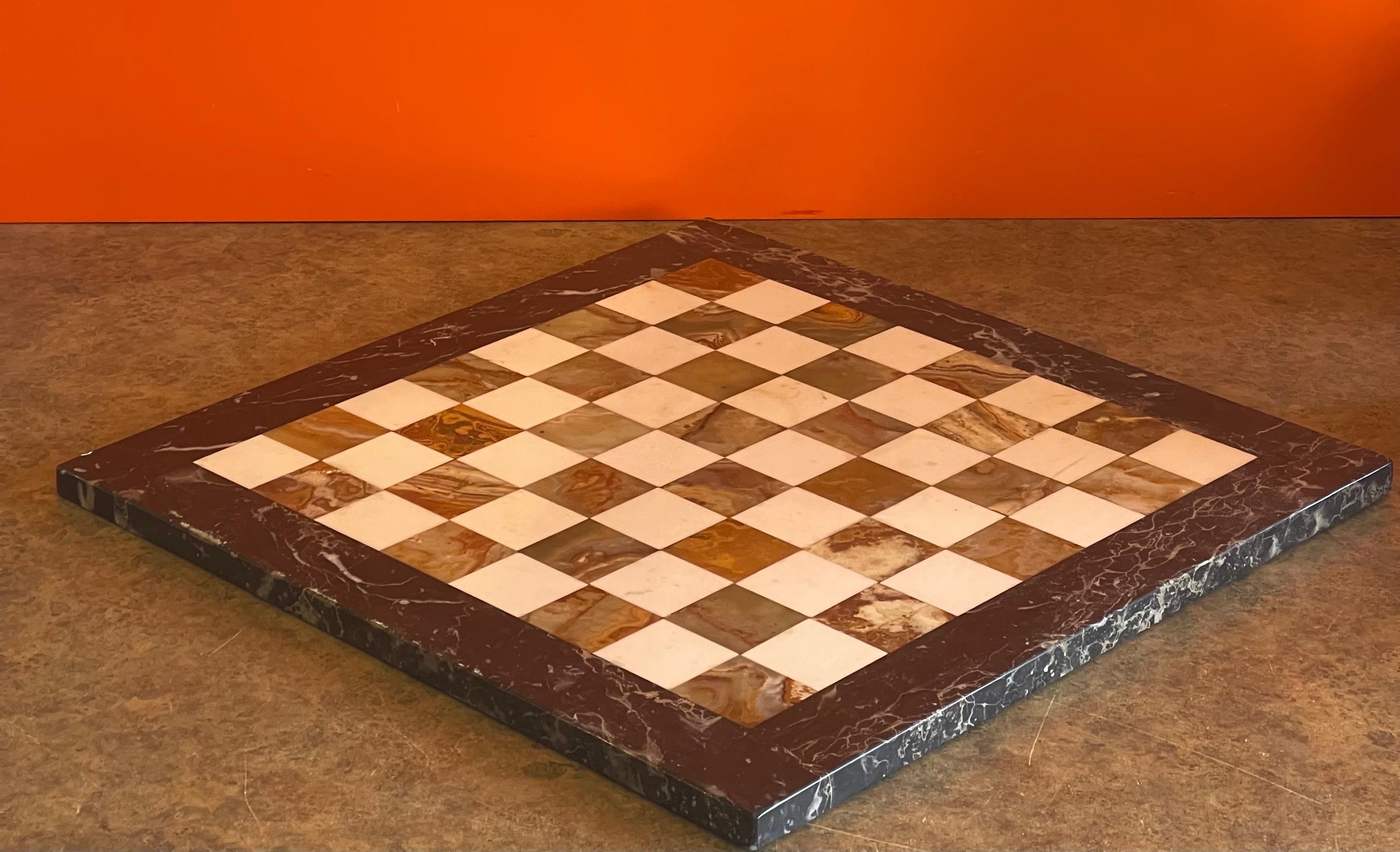 Vintage Marble Chessboard In Good Condition For Sale In San Diego, CA
