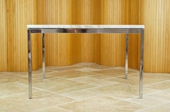 Vintage Marble Chrome Square Coffee Table by Florence Knoll, 1960s Midcentury
