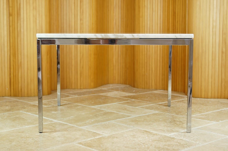 Vintage Marble Chrome Square Coffee Table by Florence Knoll, 1960s