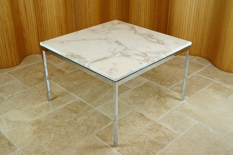 Vintage Marble Chrome Square Coffee Table by Florence ...