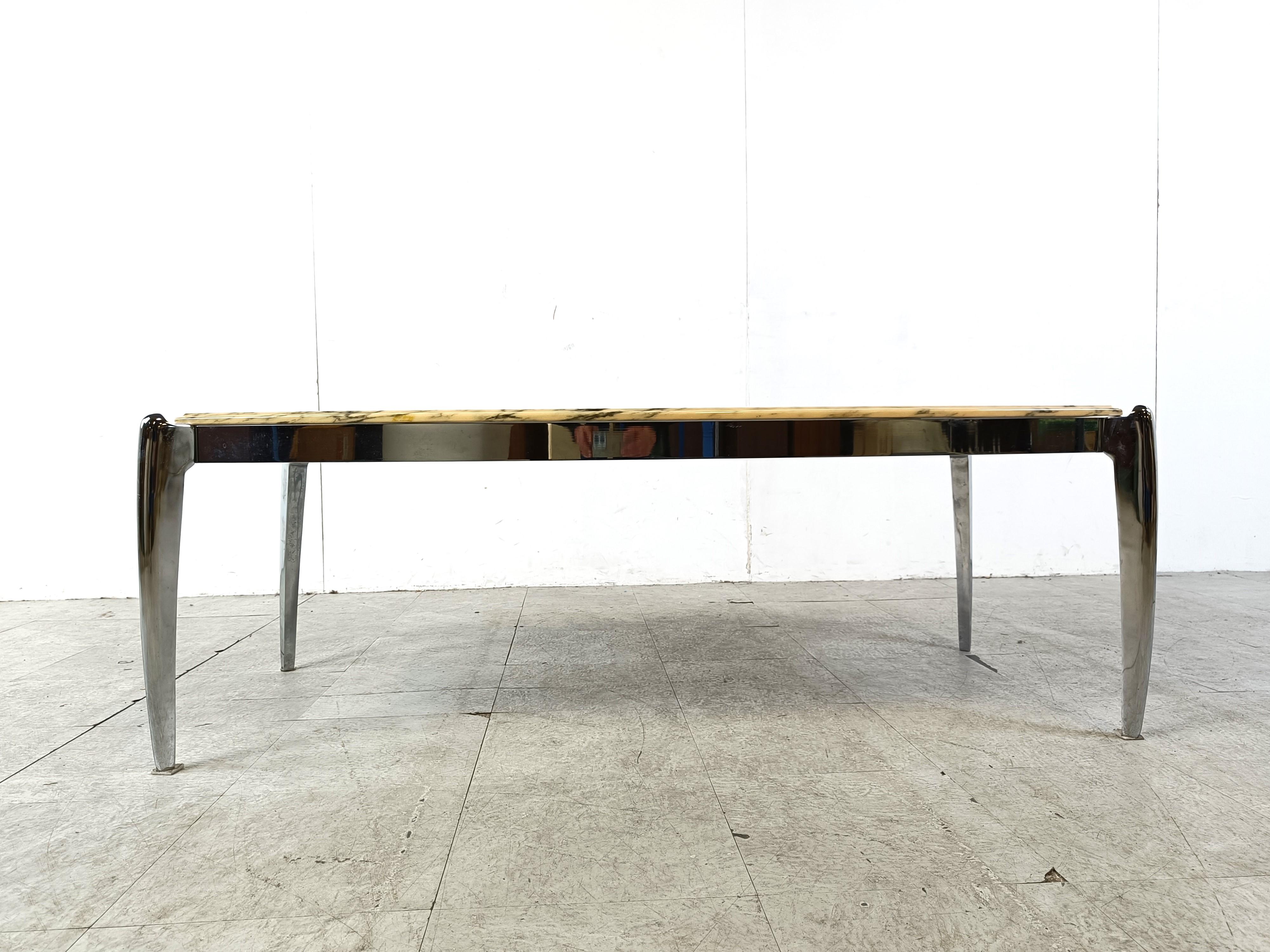 Fin du 20e siècle Table basse vintage en marbre, années 1970 en vente