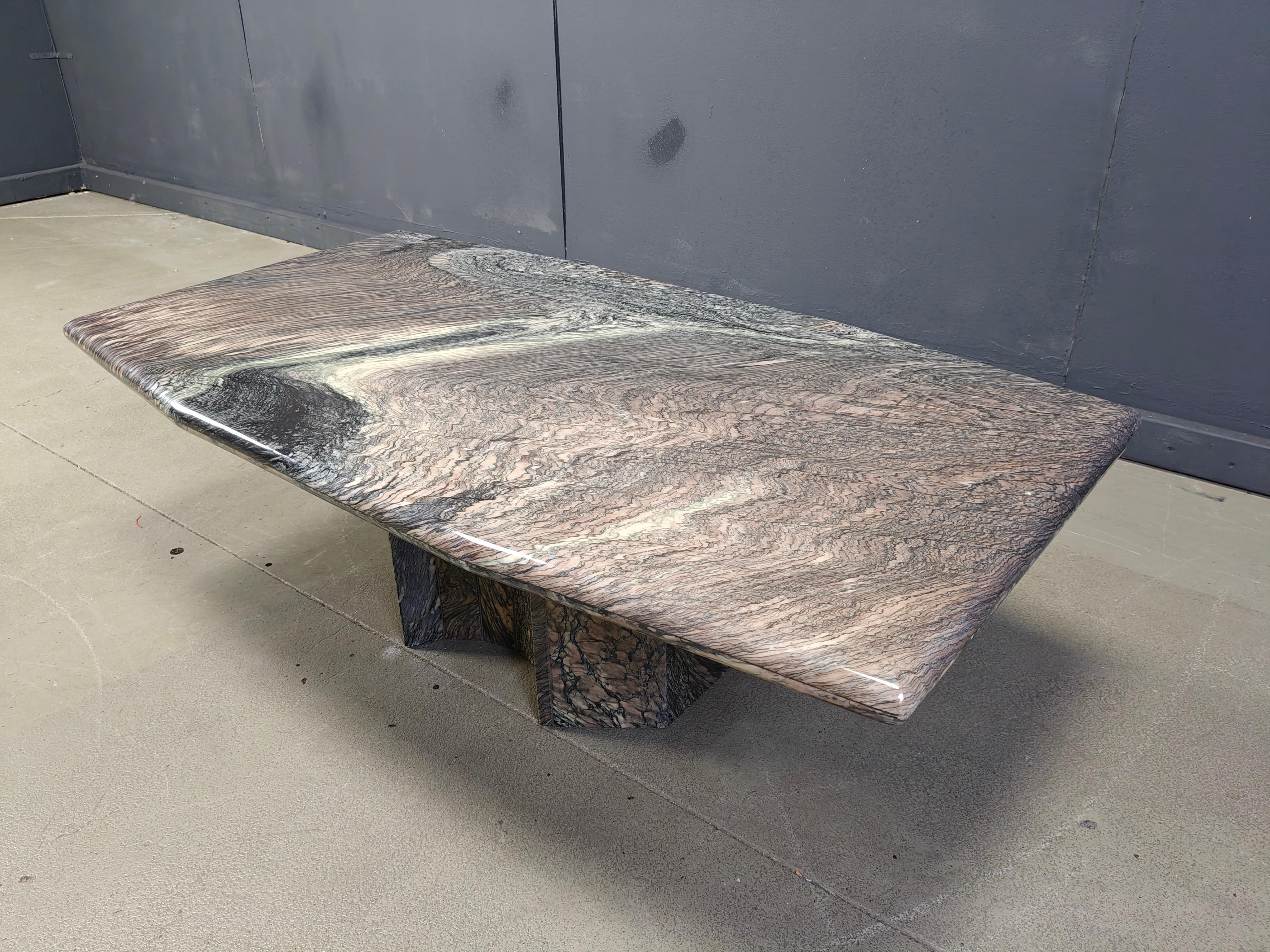 Marble Vintage marble coffee table, 1970s For Sale