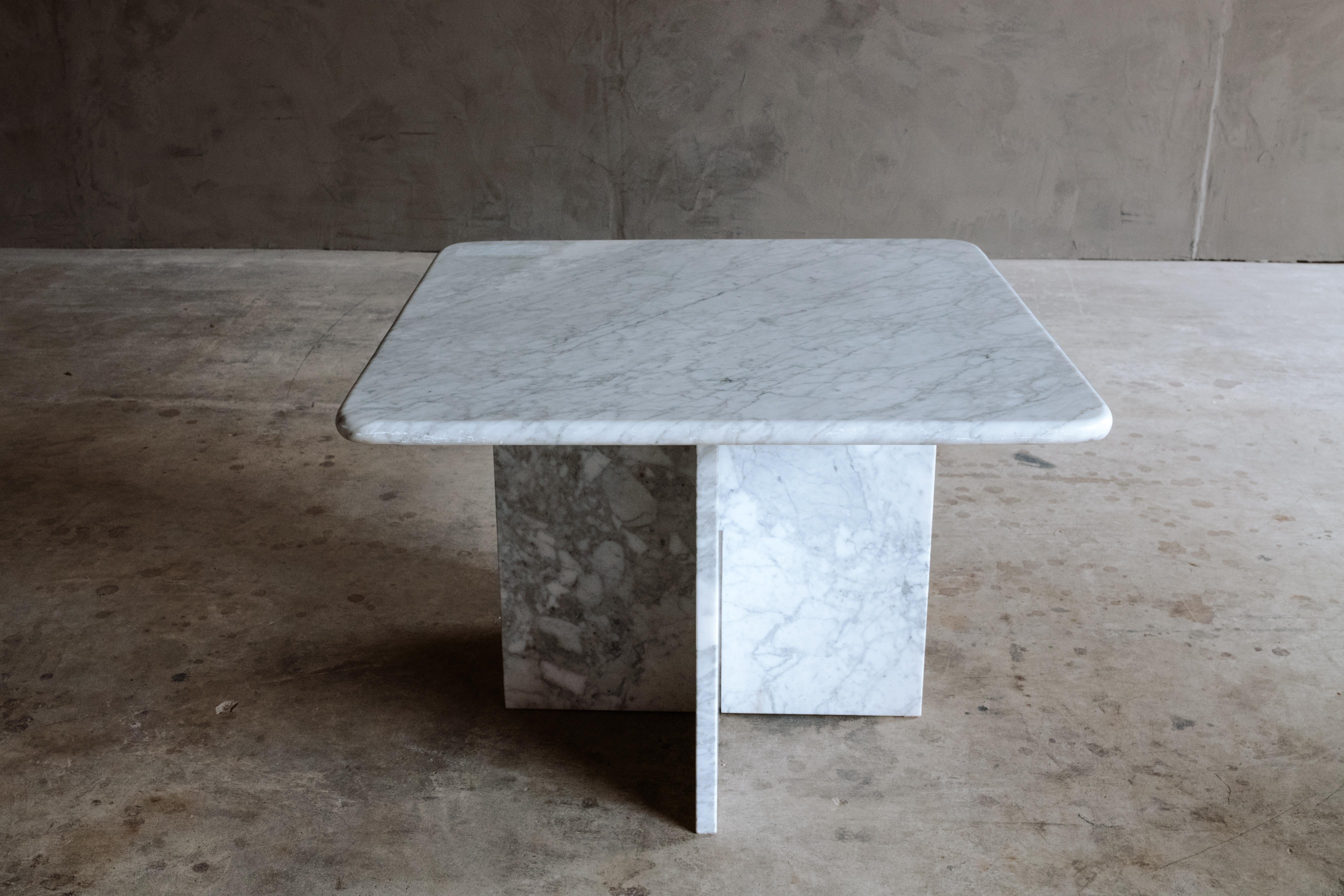 Carrara Marble Vintage Marble Coffee Table from France, 1960s