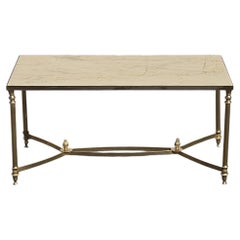 Vintage Marble Coffee Table-Maison Jansen Cocktail Table-Regency Style-70s