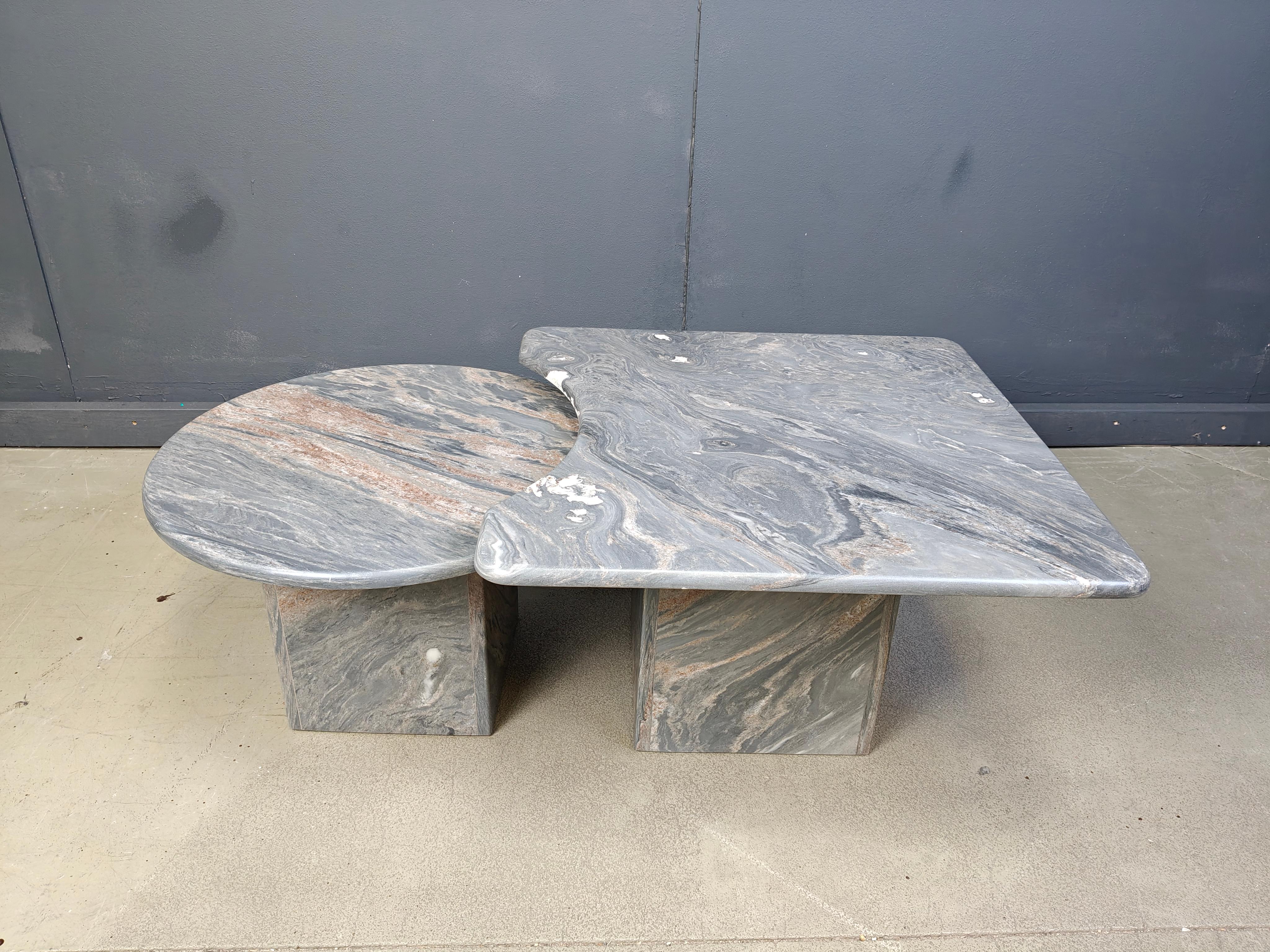 Vintage marble coffee table set, 1970s For Sale 3