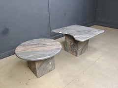 Vintage marble coffee table set, 1970s