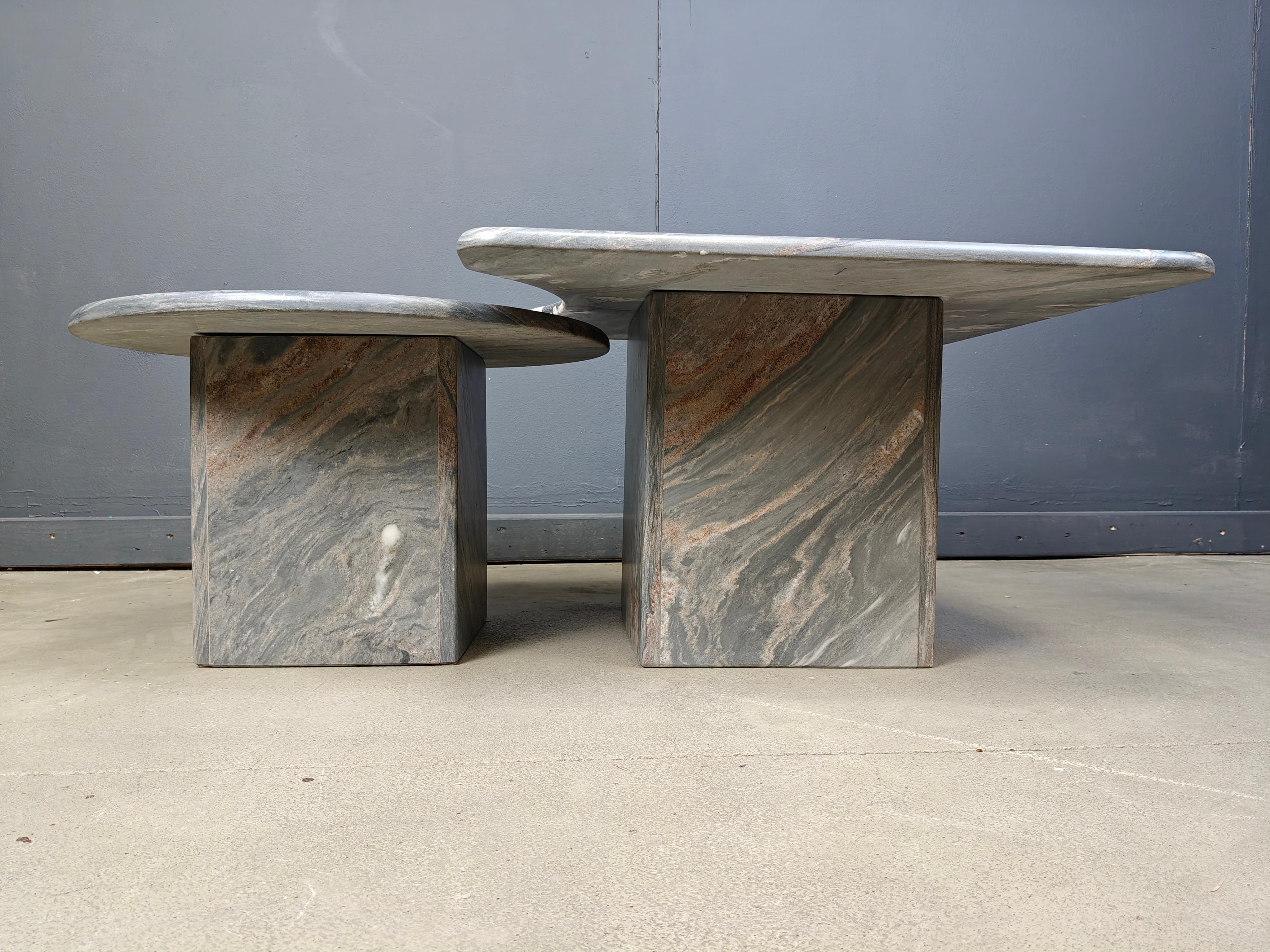 Vintage marble coffee table set, 1970s For Sale 1