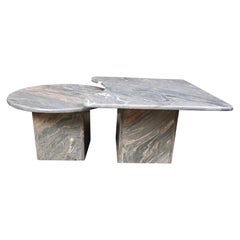 Vintage marble coffee table set, 1970s