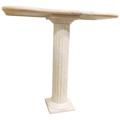 Vintage Marble Column Console Table, 1970s