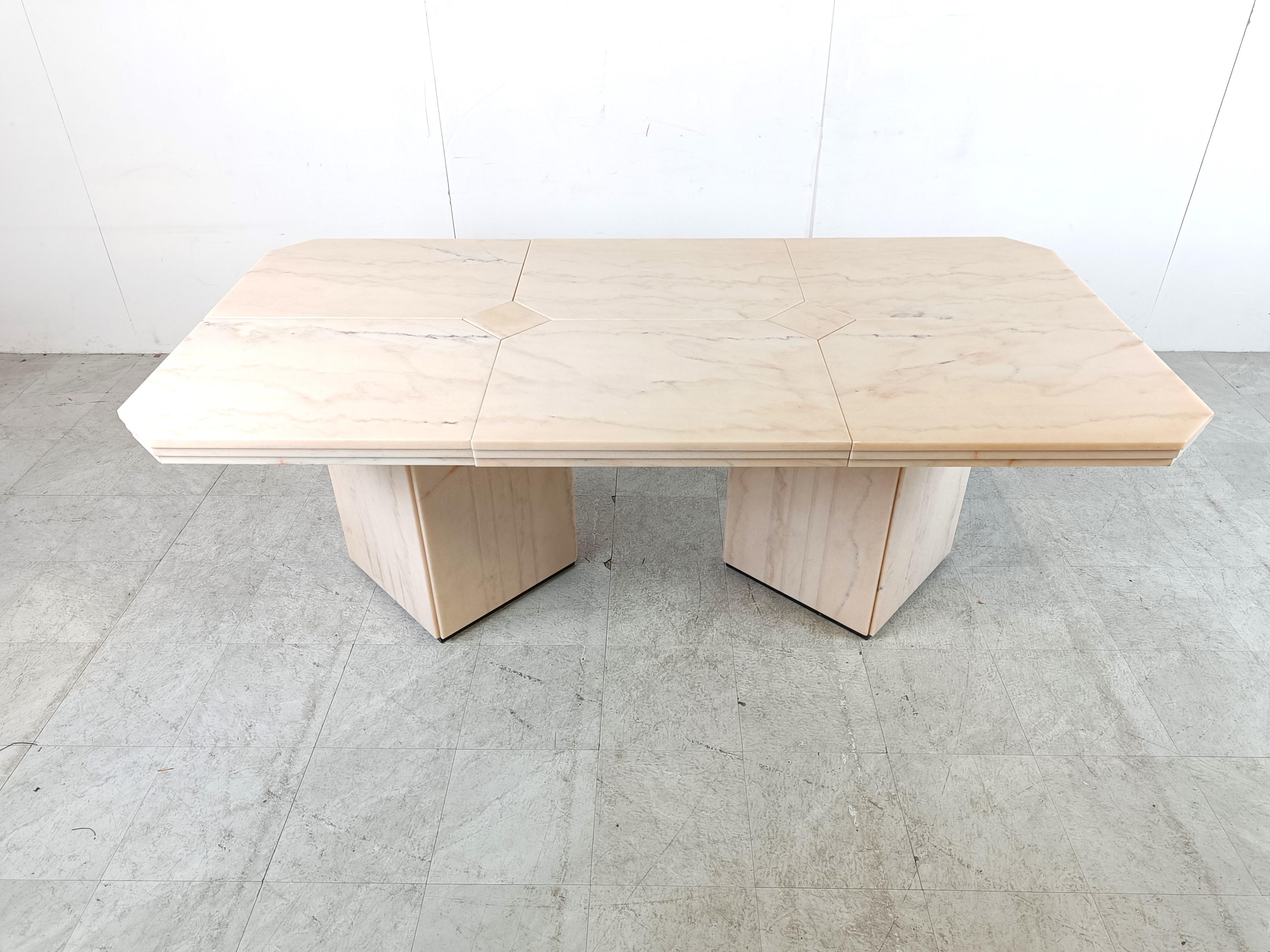 Late 20th Century Vintage marble dining table, 1970s For Sale