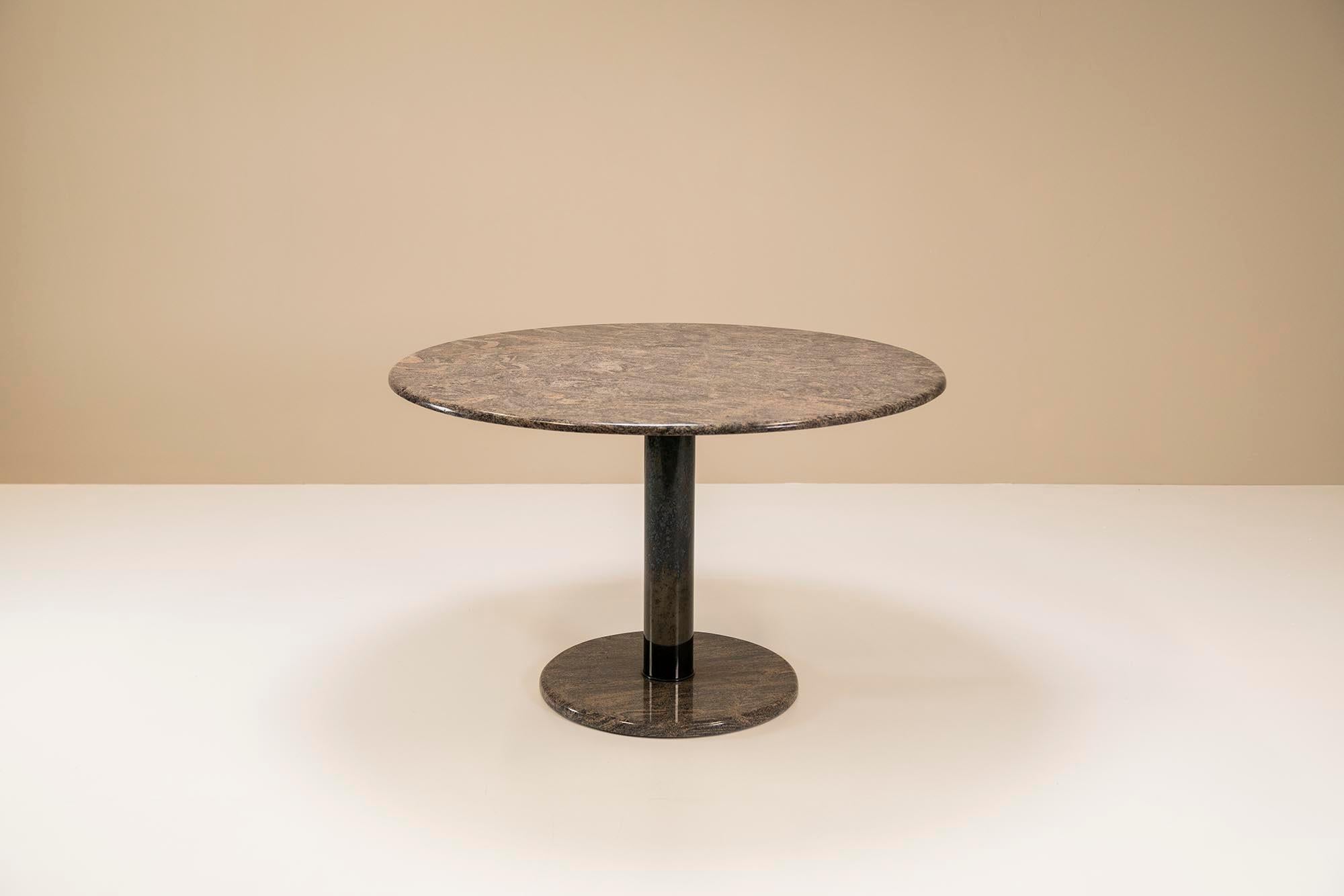 Mid-Century Modern Vintage Marble Dinner Table with Rose/Grey Marble, 1970s