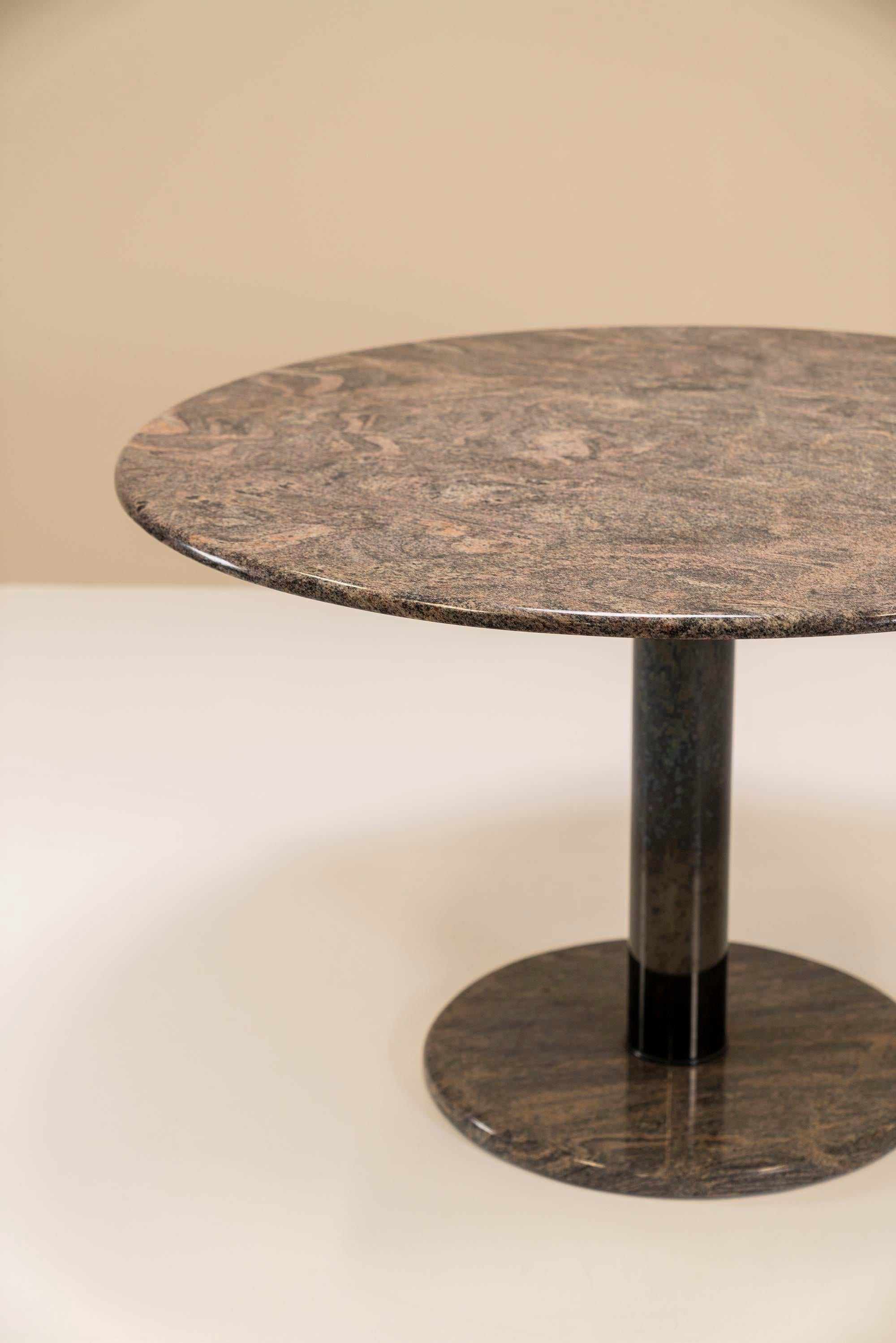 European Vintage Marble Dinner Table with Rose/Grey Marble, 1970s