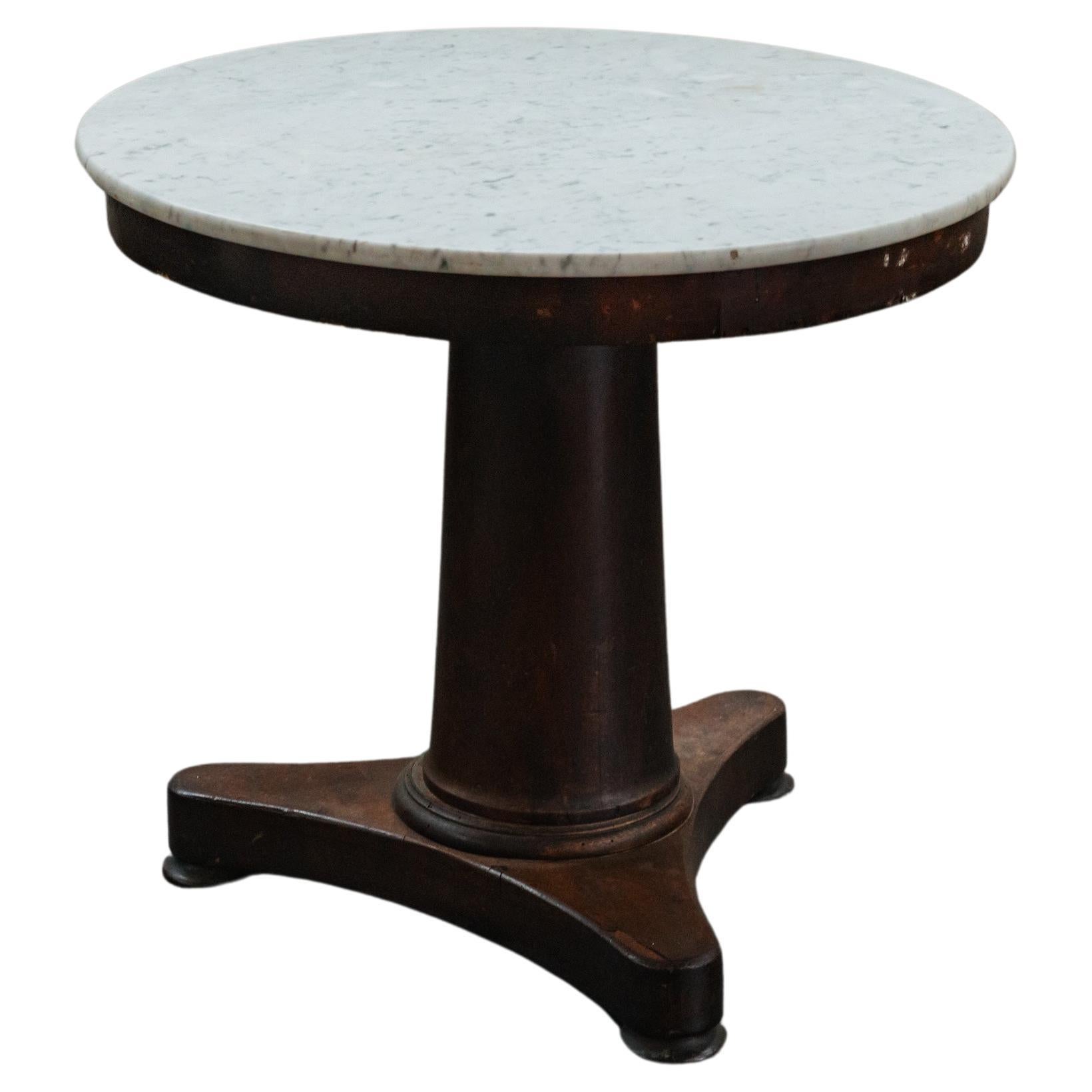 Vintage Marble Empire Table From France, Circa 1900