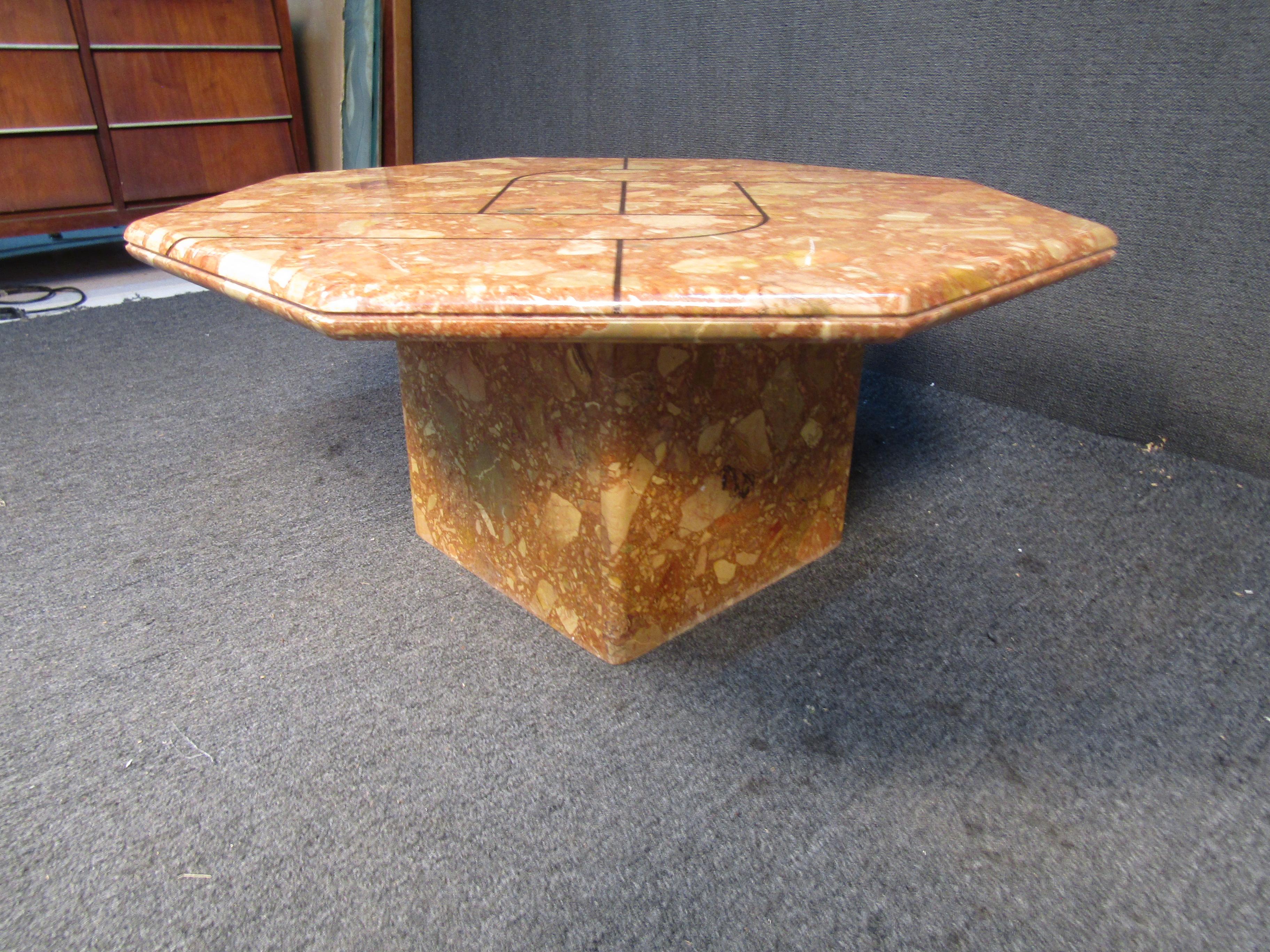Mid-Century Modern Vintage Marble End Table For Sale
