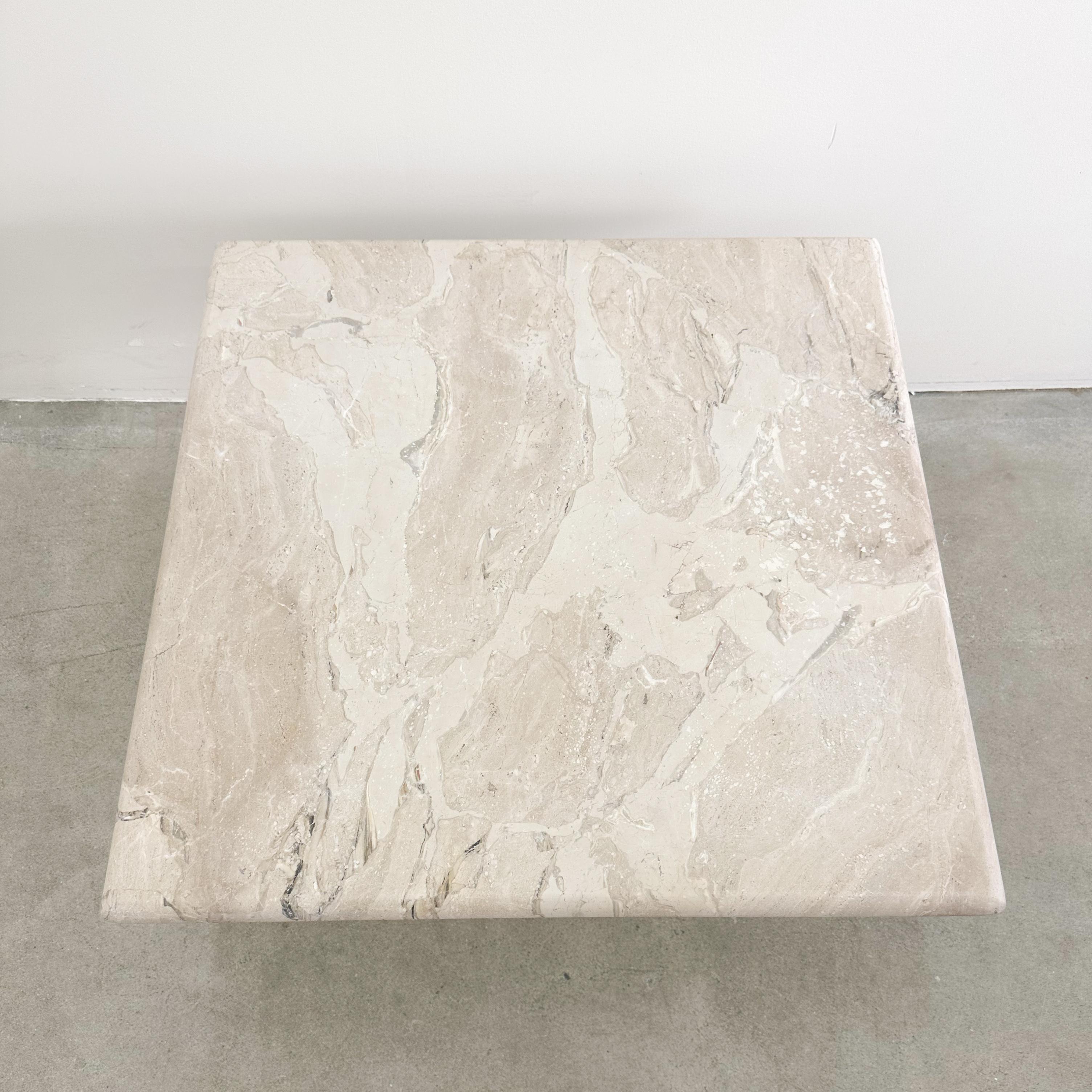 Late 20th Century Vintage Marble End Table Side Table Postmodern MCM 70s 80 For Sale