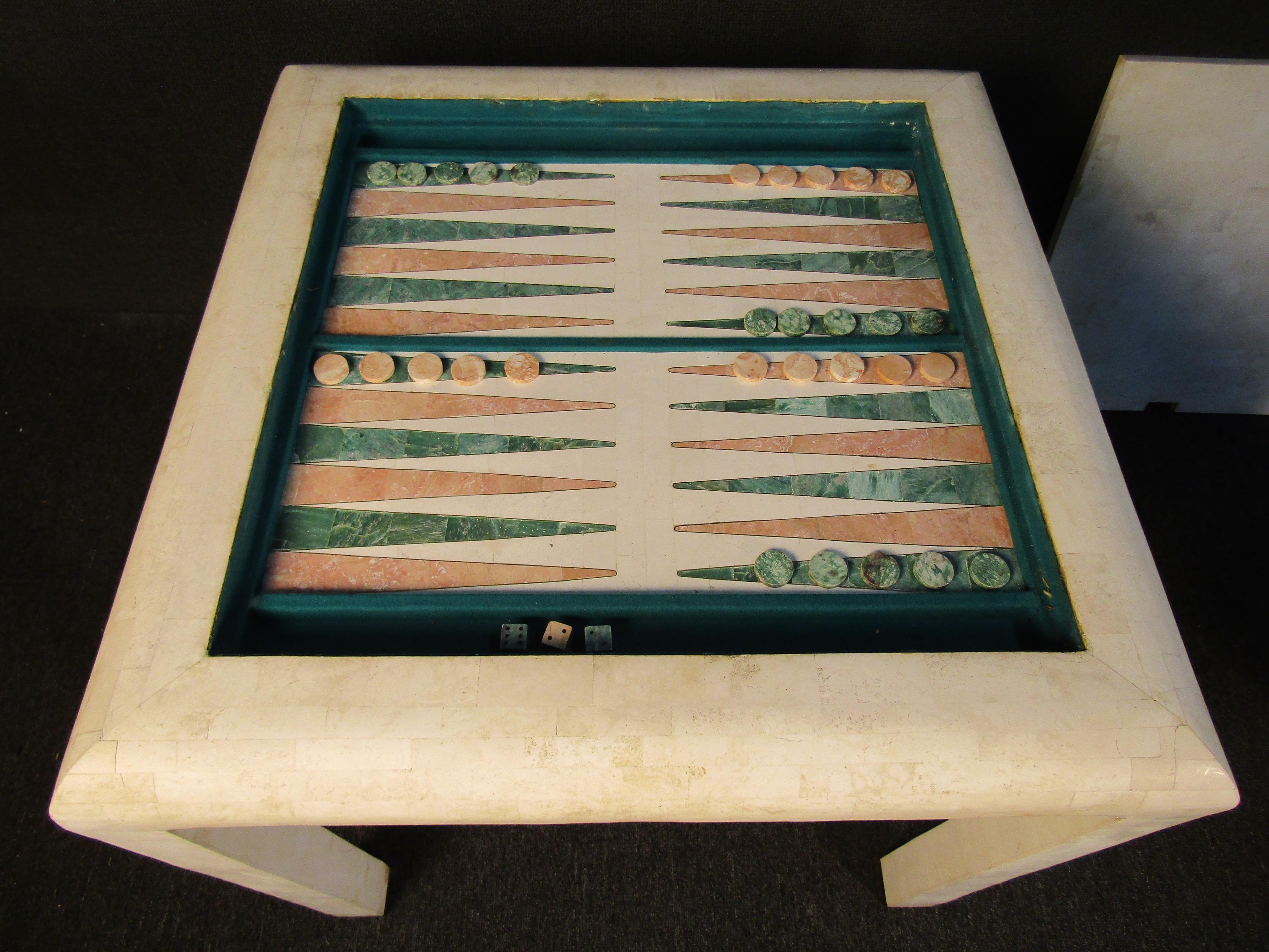 Vintage Marble Game Table in the Style of Karl Springer 3