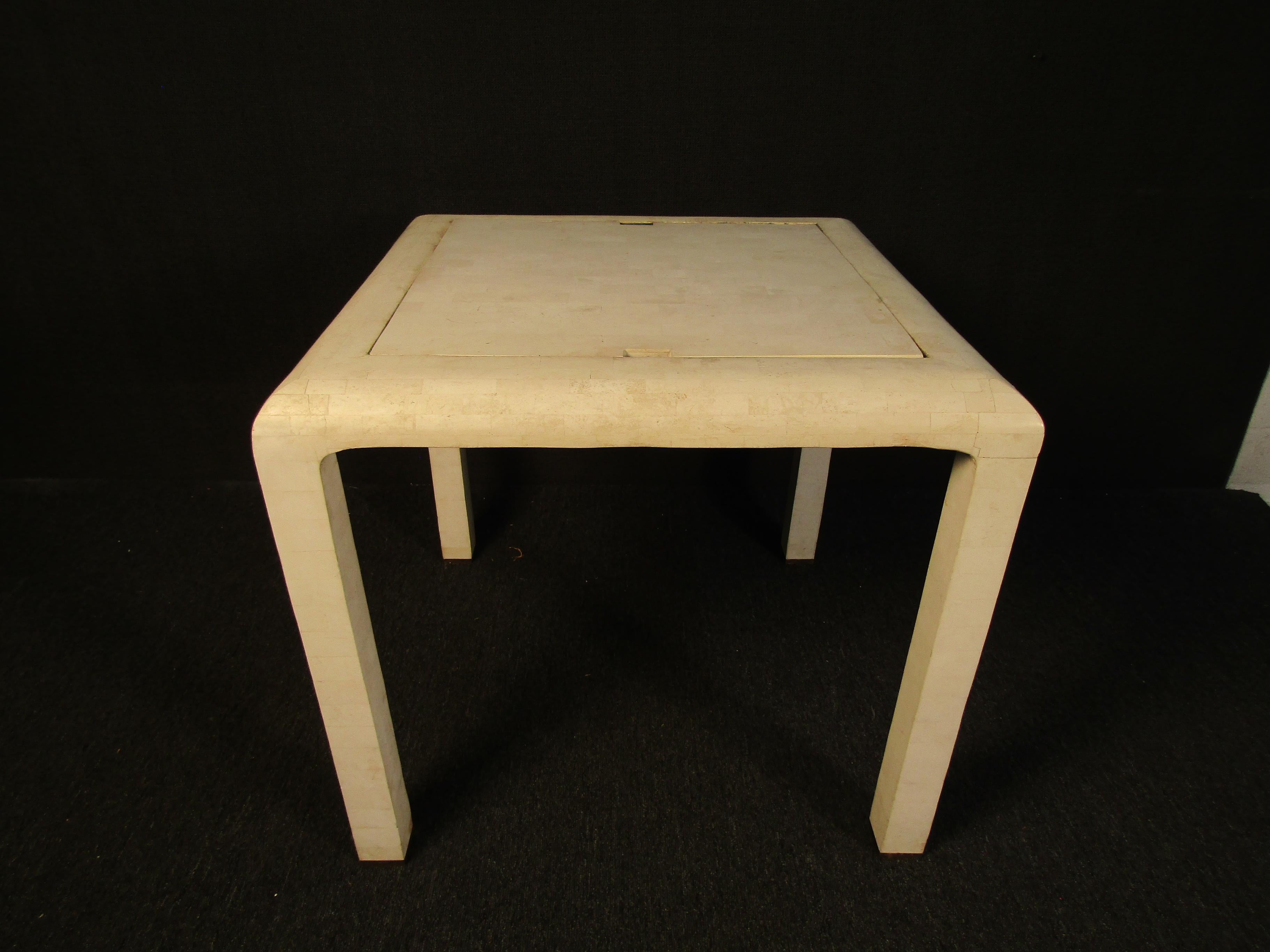 Vintage Marble Game Table in the Style of Karl Springer In Good Condition In Brooklyn, NY