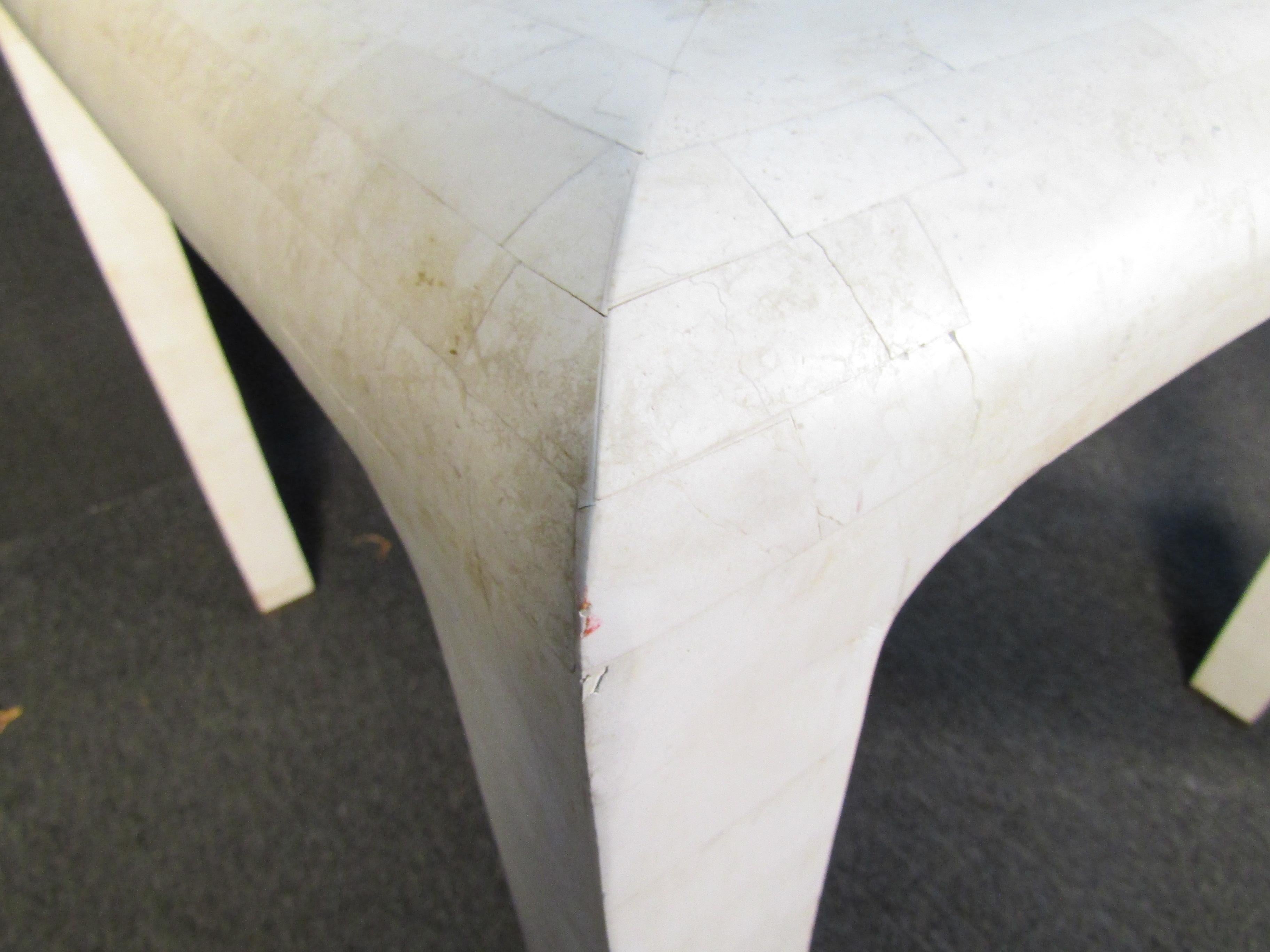 Vintage Marble Game Table in the Style of Karl Springer 1