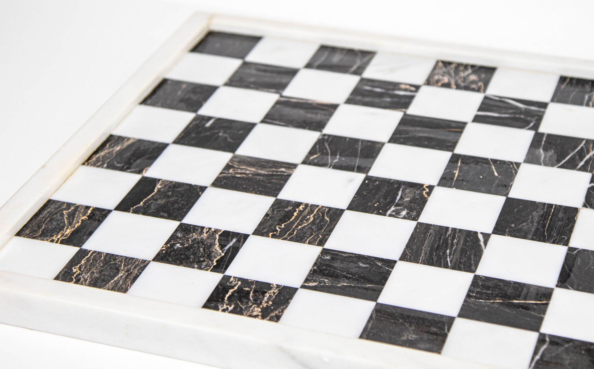 Grand jeu d'échecs vintage en marbre avec pièces en onyx turquoise sculptées à la main en vente 5