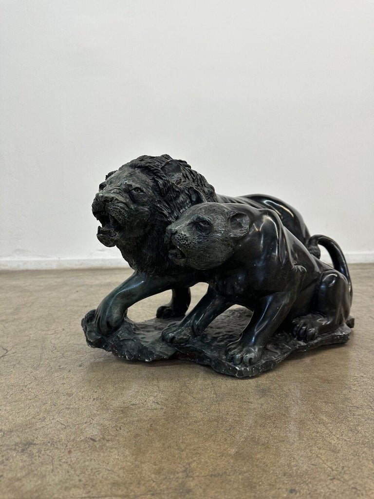 Vintage Marble Lion Sculpture For Sale at 1stDibs