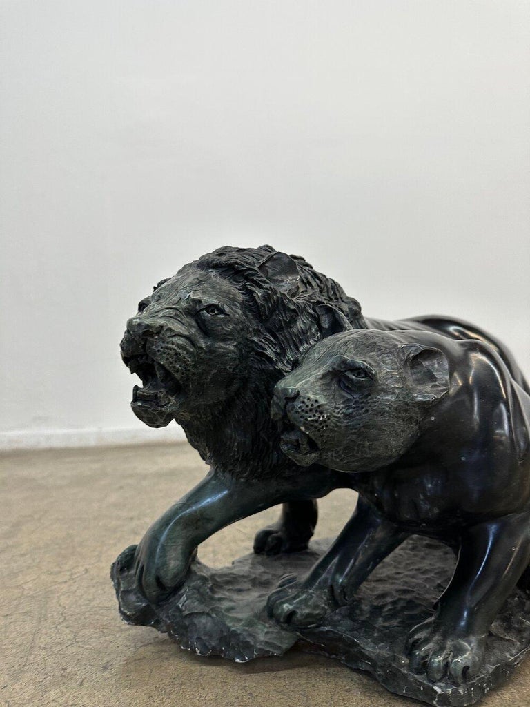 Vintage Marble Lion Sculpture For Sale at 1stDibs