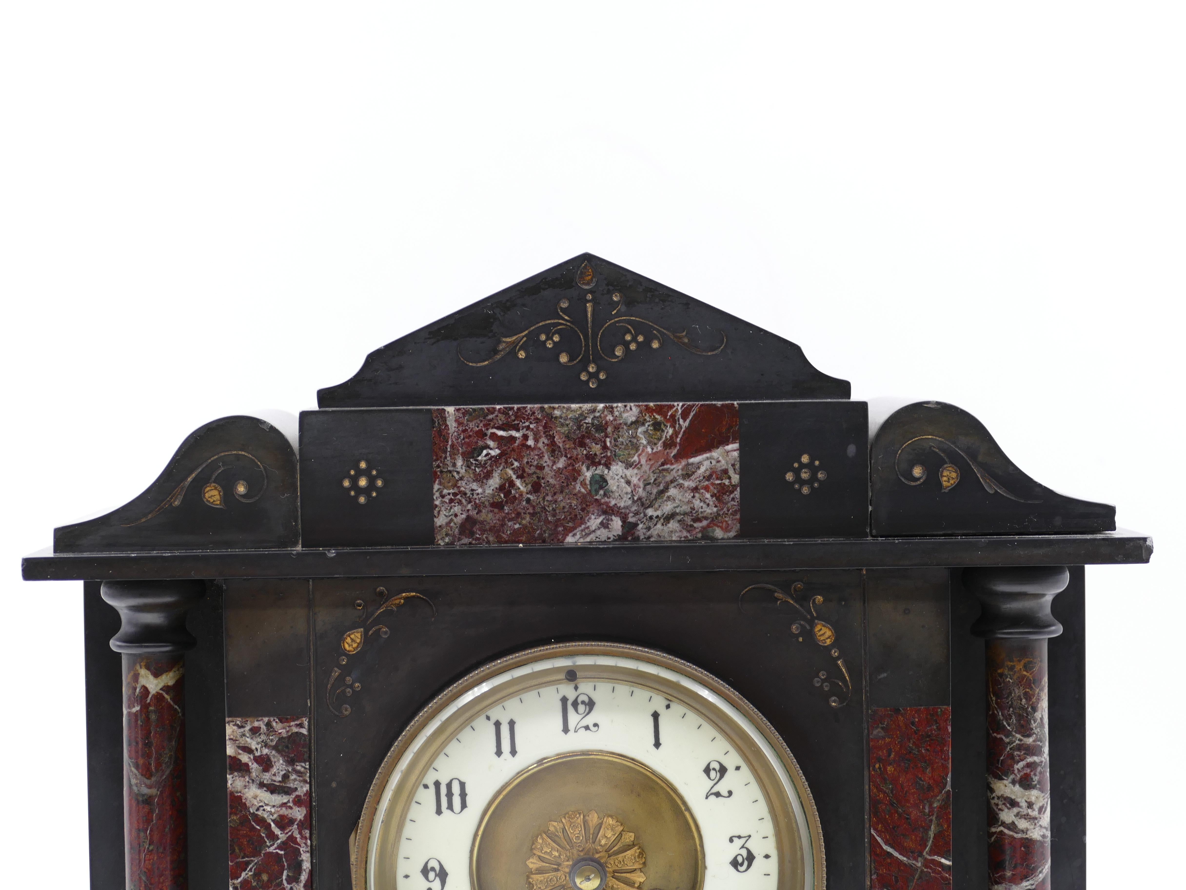 antique french marble mantel clock