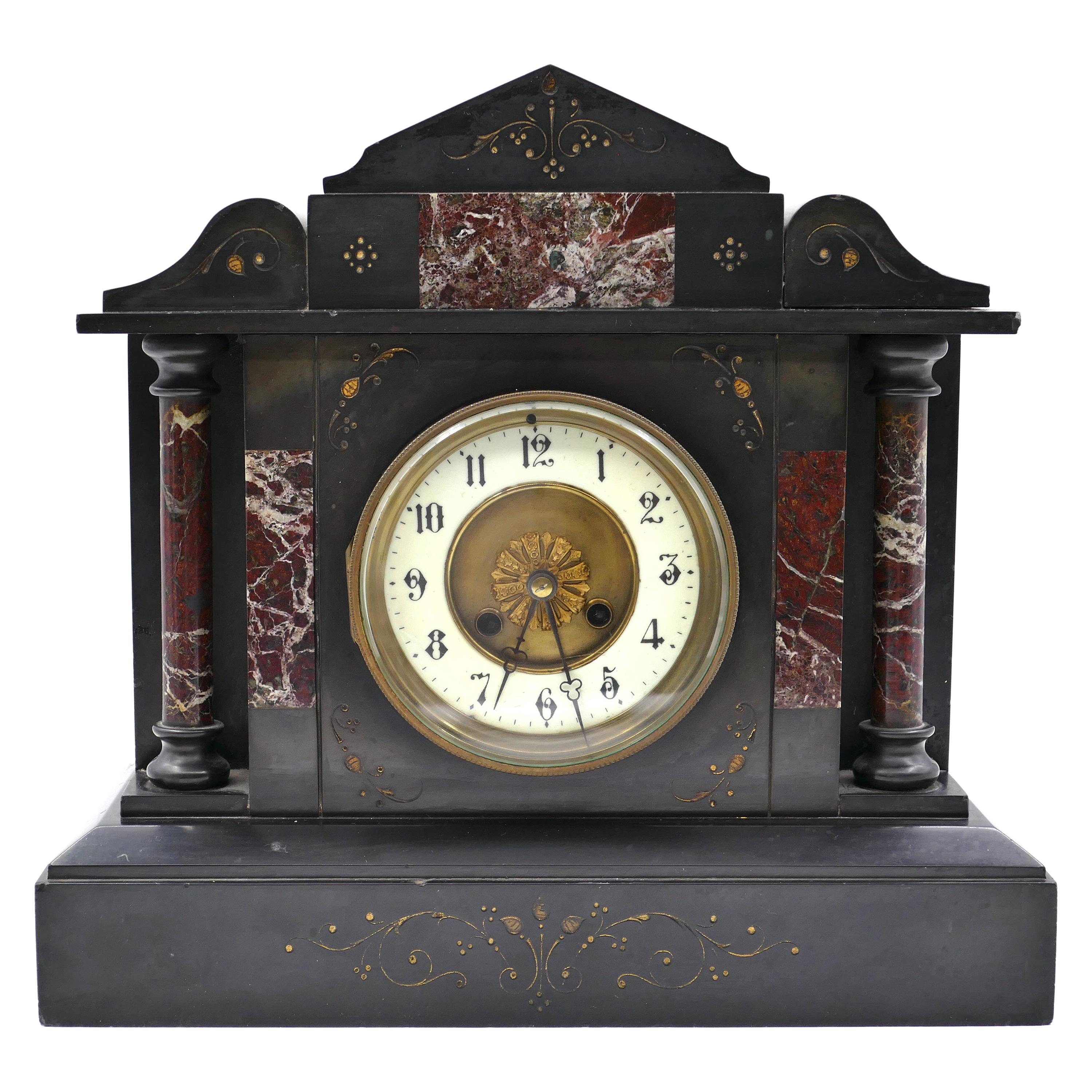 Vintage Marble Mantel Clock, France, Early 20th Century