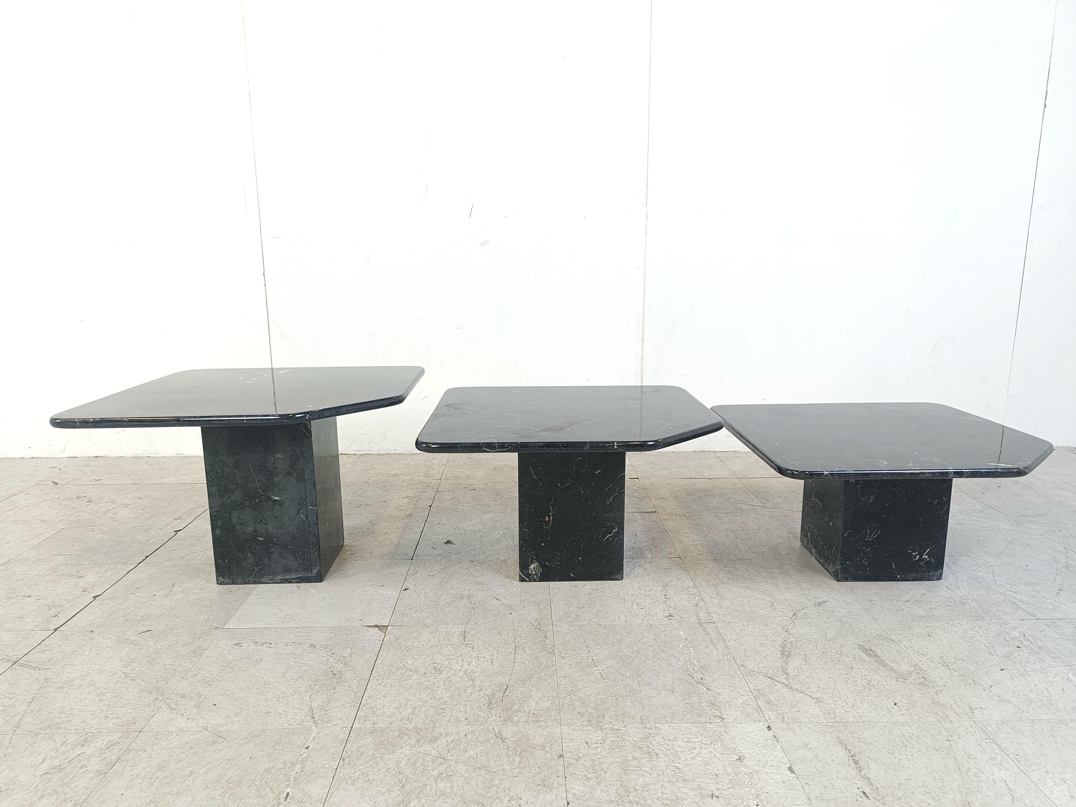 Vintage marble nesting tables or side tables, 1970s For Sale 3