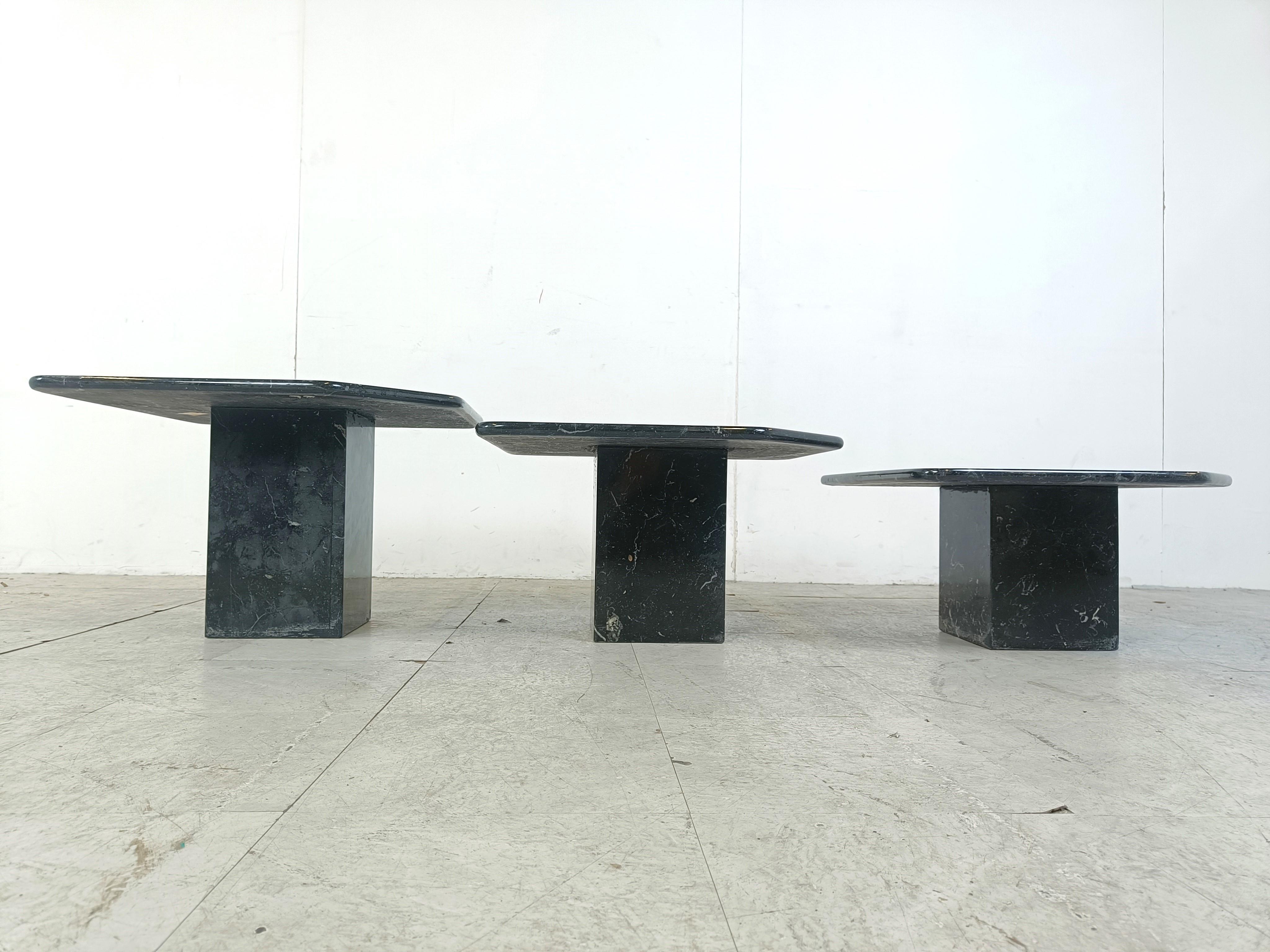 Vintage marble nesting tables or side tables, 1970s For Sale 4