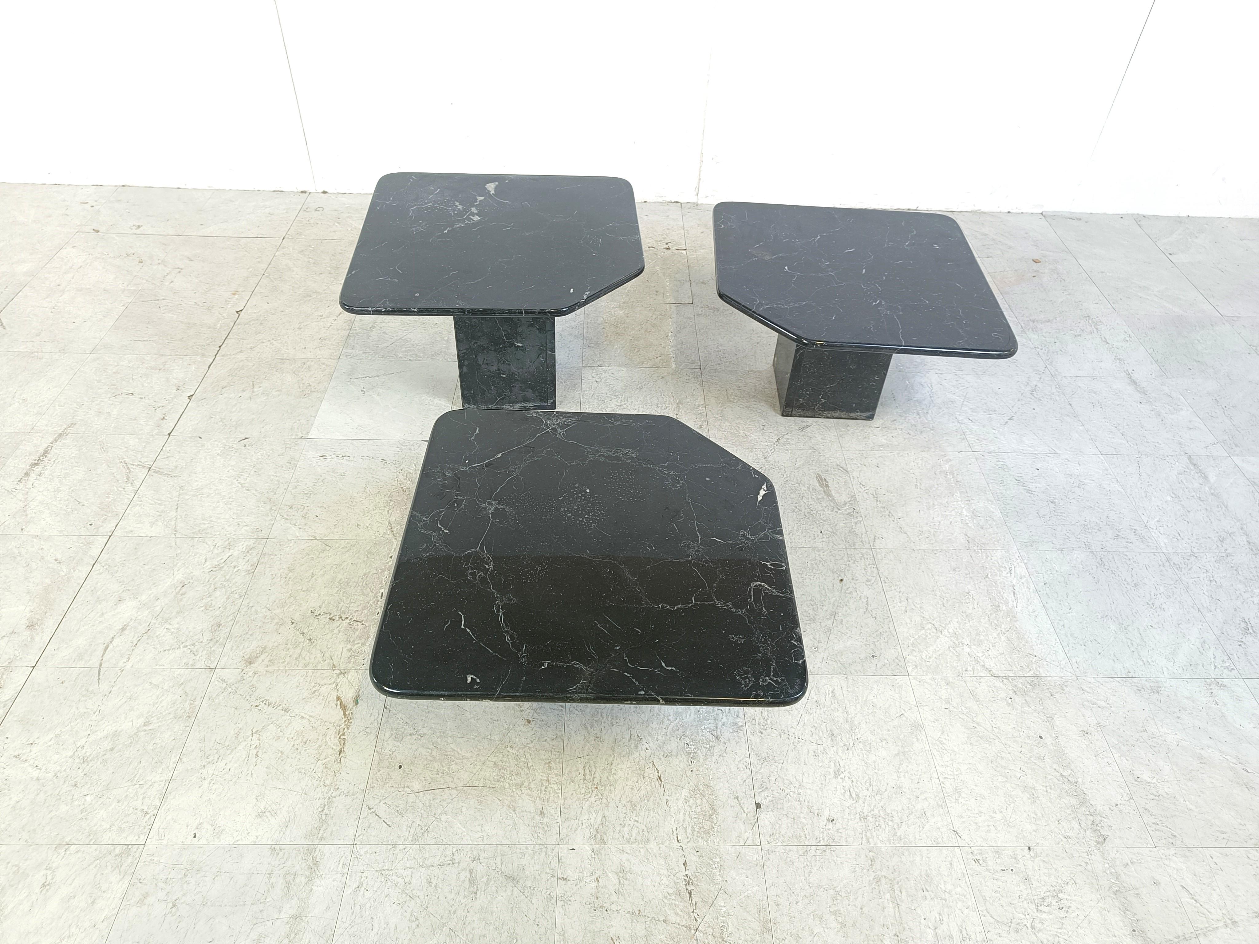 Mid-Century Modern Vintage marble nesting tables or side tables, 1970s For Sale
