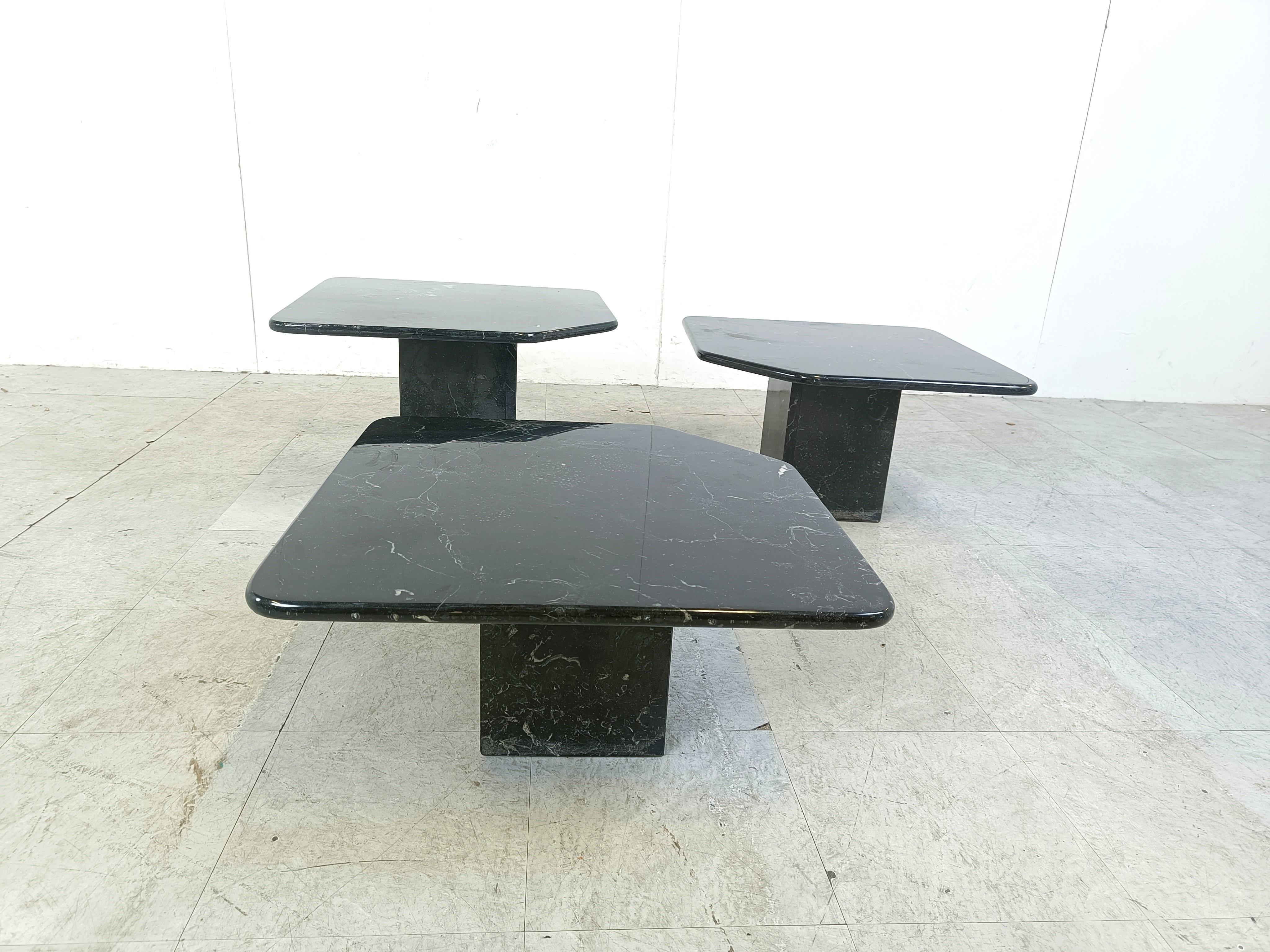 Italian Vintage marble nesting tables or side tables, 1970s For Sale