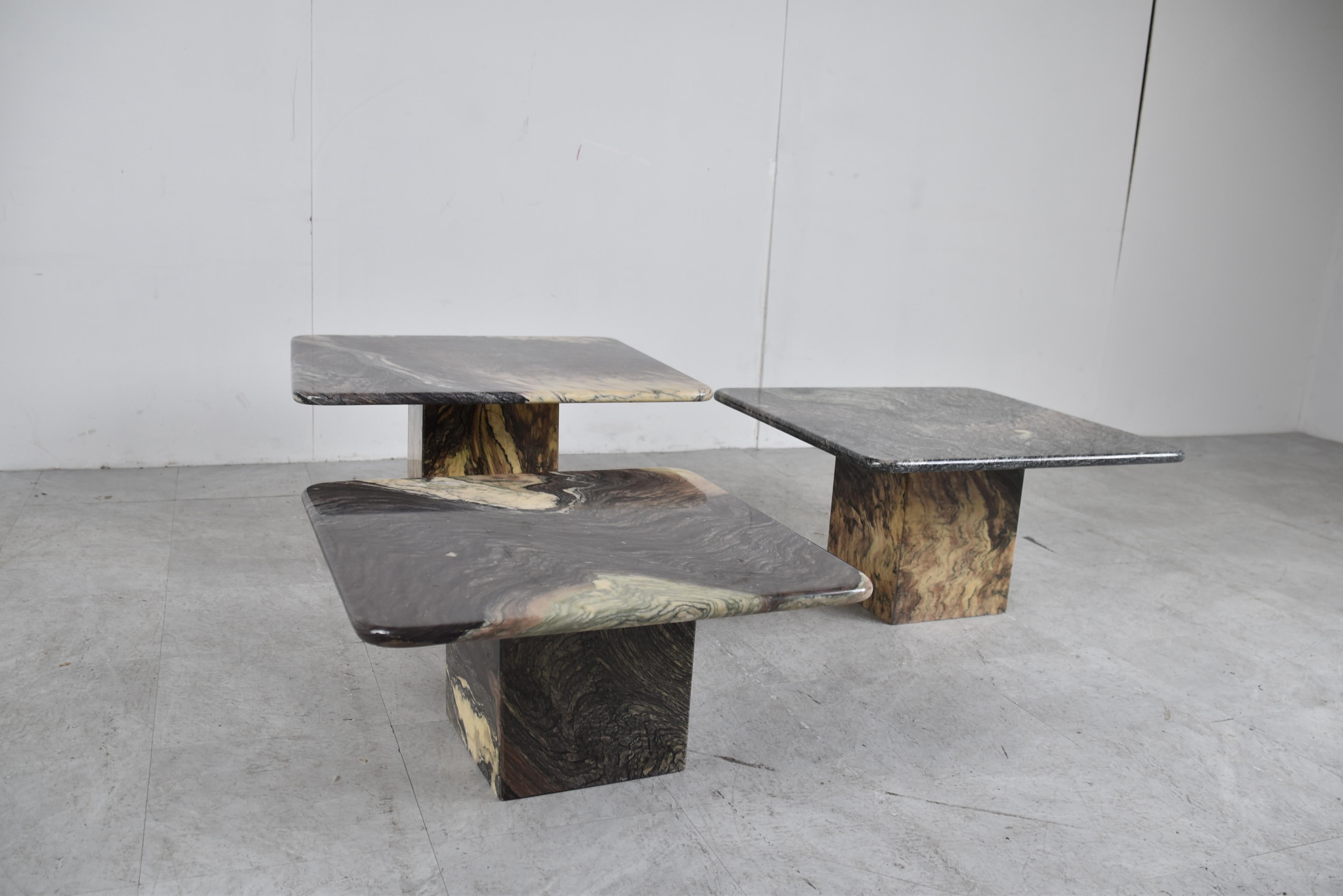 Vintage Marble Nesting Tables or Side Tables, 1970s 1