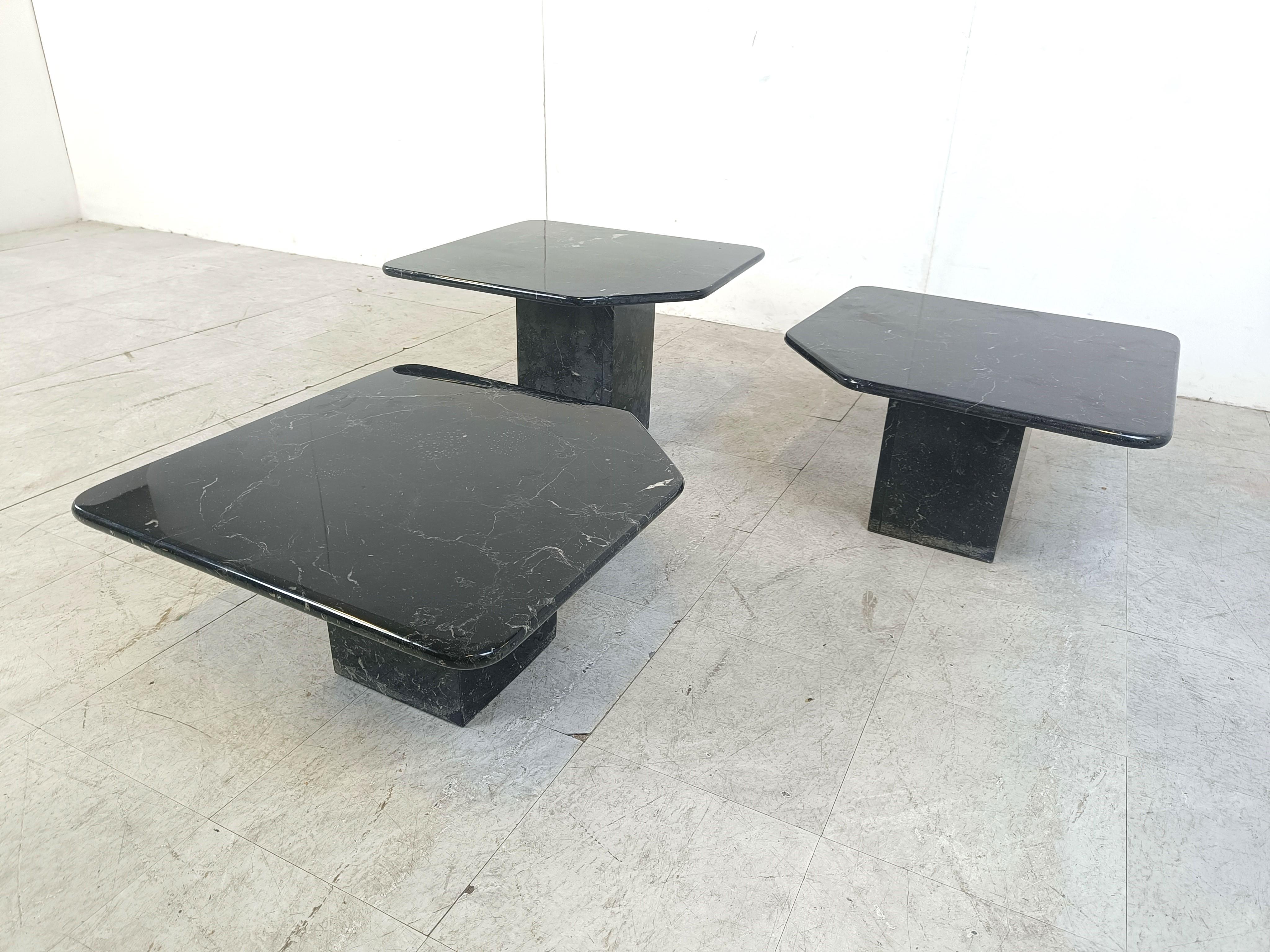 Late 20th Century Vintage marble nesting tables or side tables, 1970s For Sale