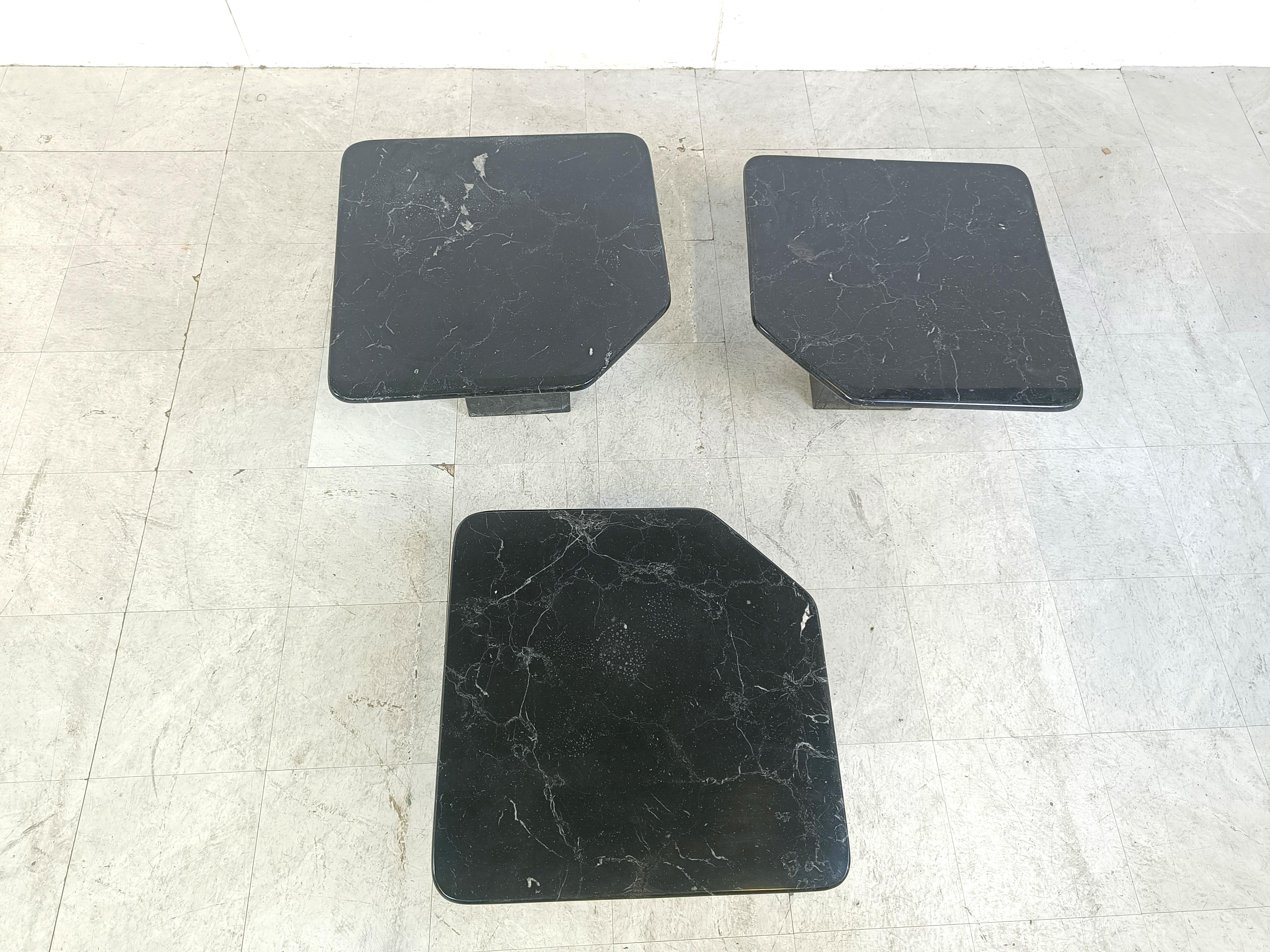 Vintage marble nesting tables or side tables, 1970s For Sale 1