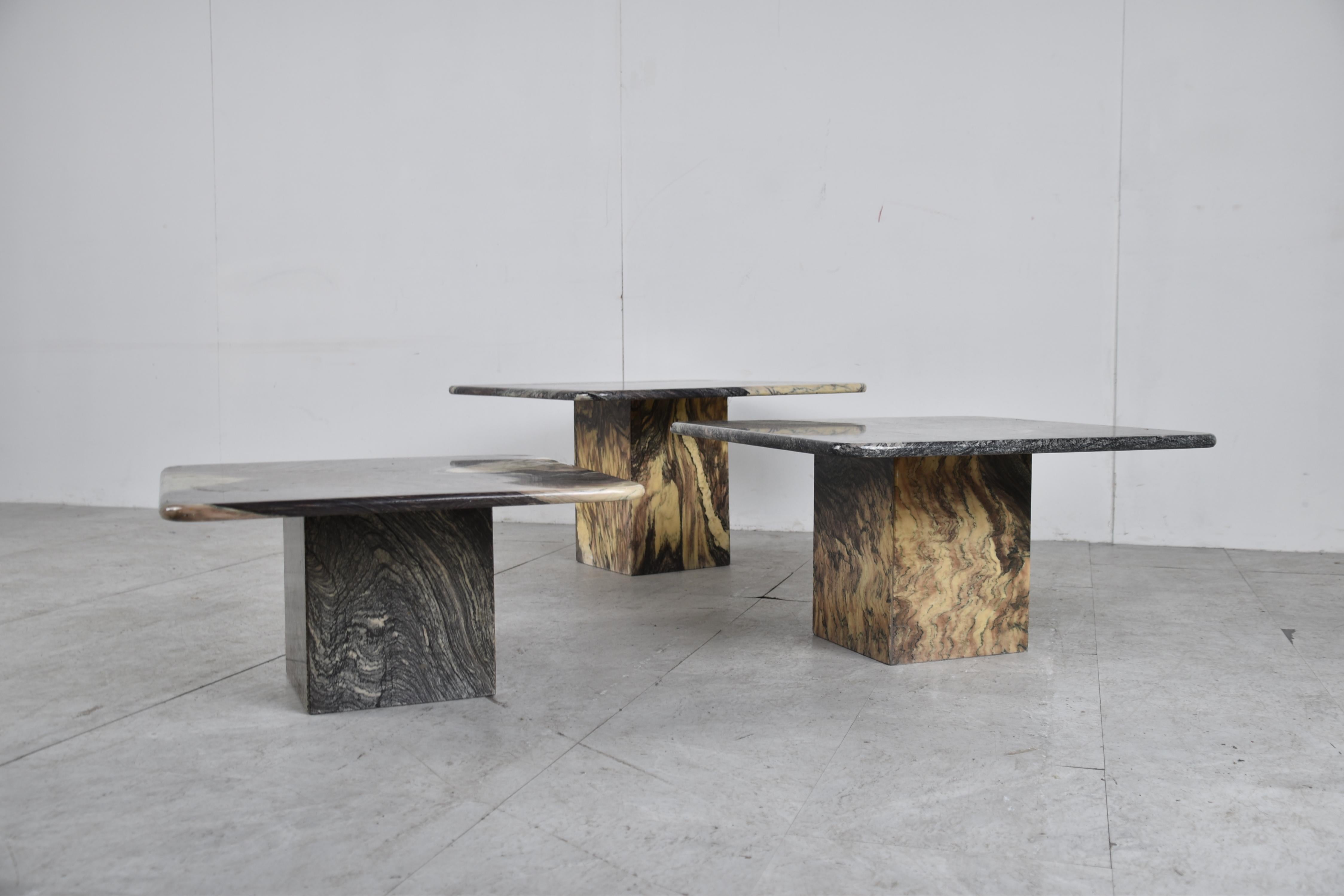 Vintage Marble Nesting Tables or Side Tables, 1970s 4