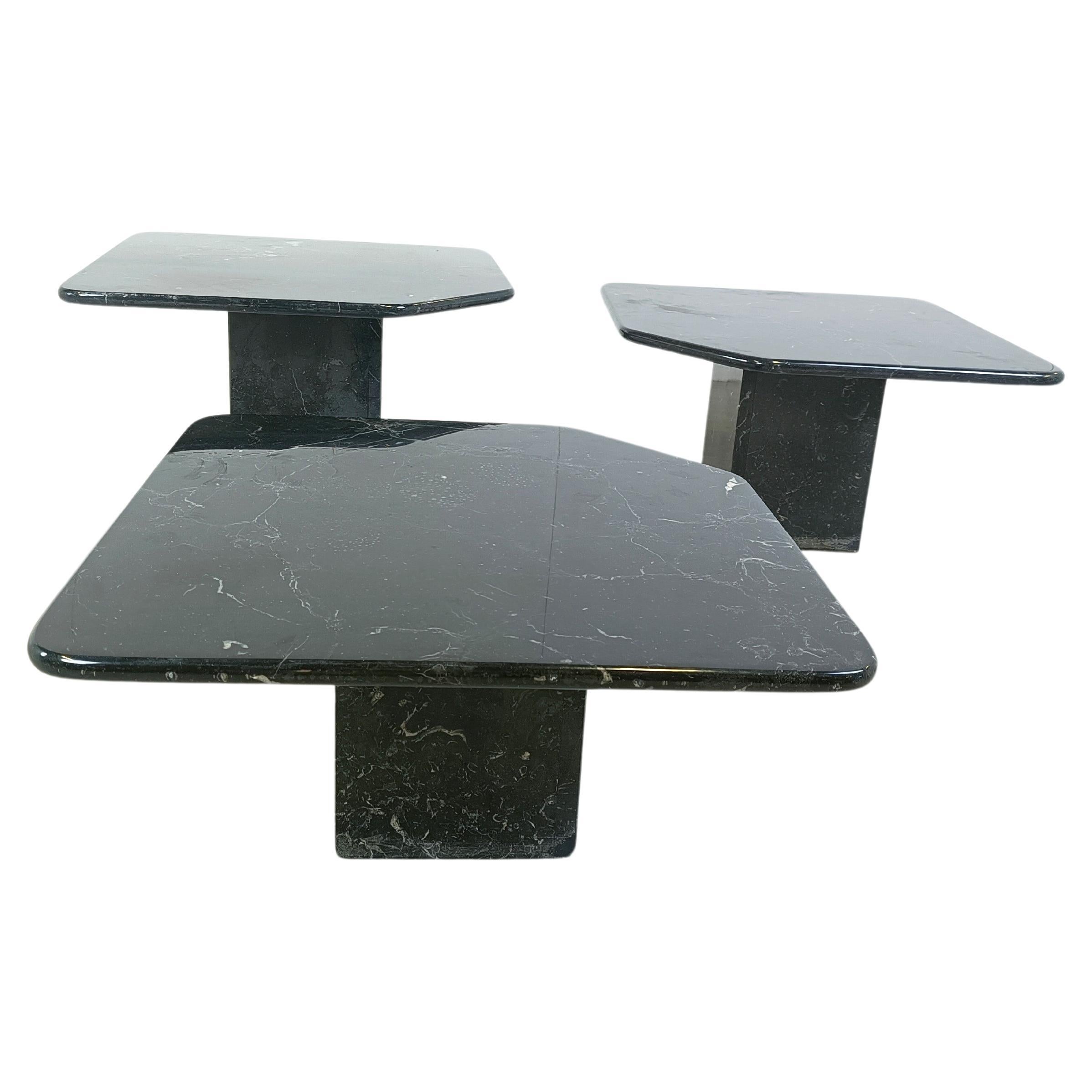 Vintage marble nesting tables or side tables, 1970s For Sale