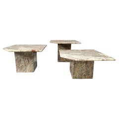 Vintage marble nesting tables or side tables, 1970s