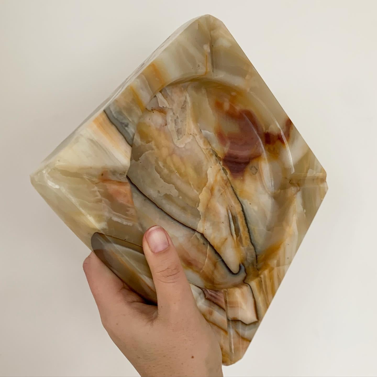 Vintage Marble Onyx Ashtray, circa 1960s In Good Condition In View Park, CA