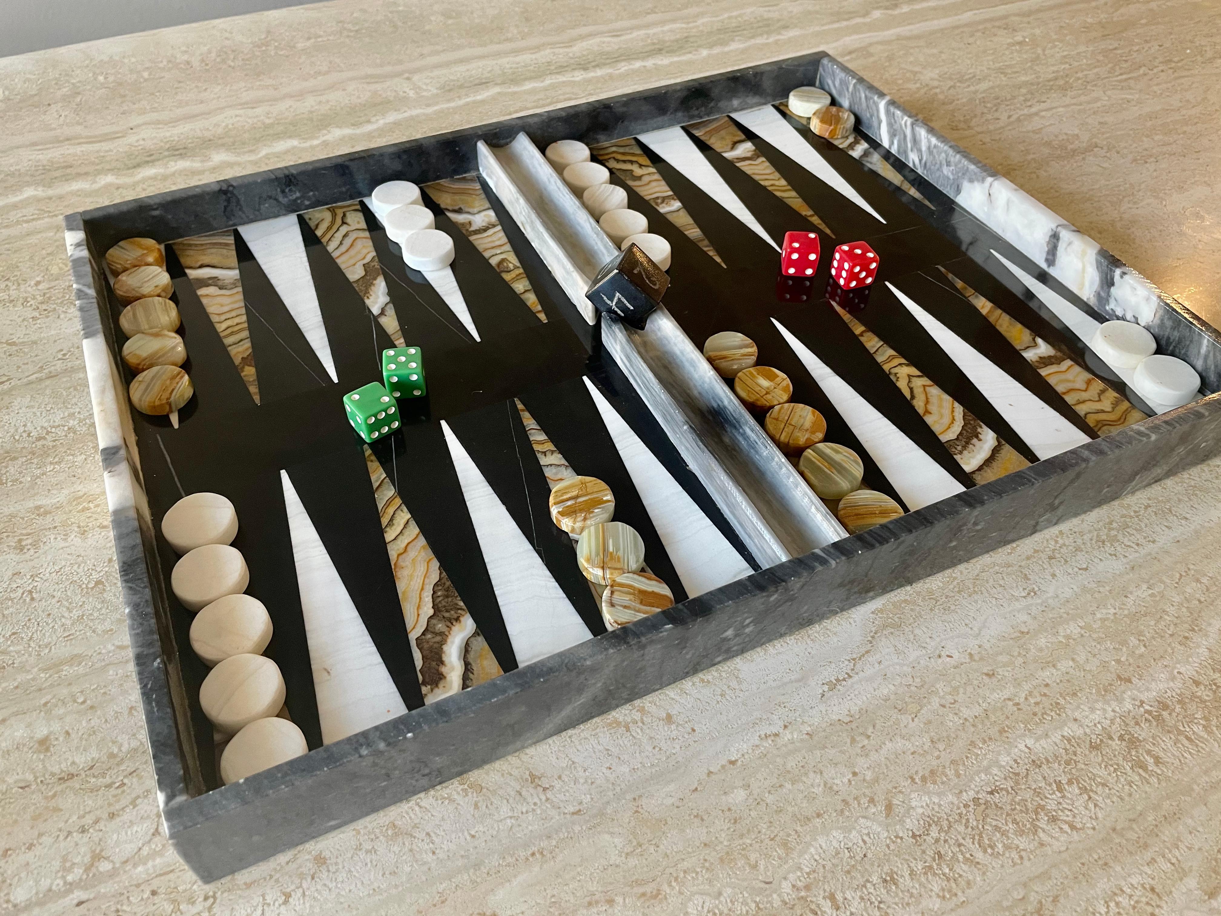 marble and onyx backgammon set