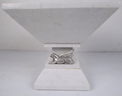 Vintage Marble Pedestal with Griffin Detail